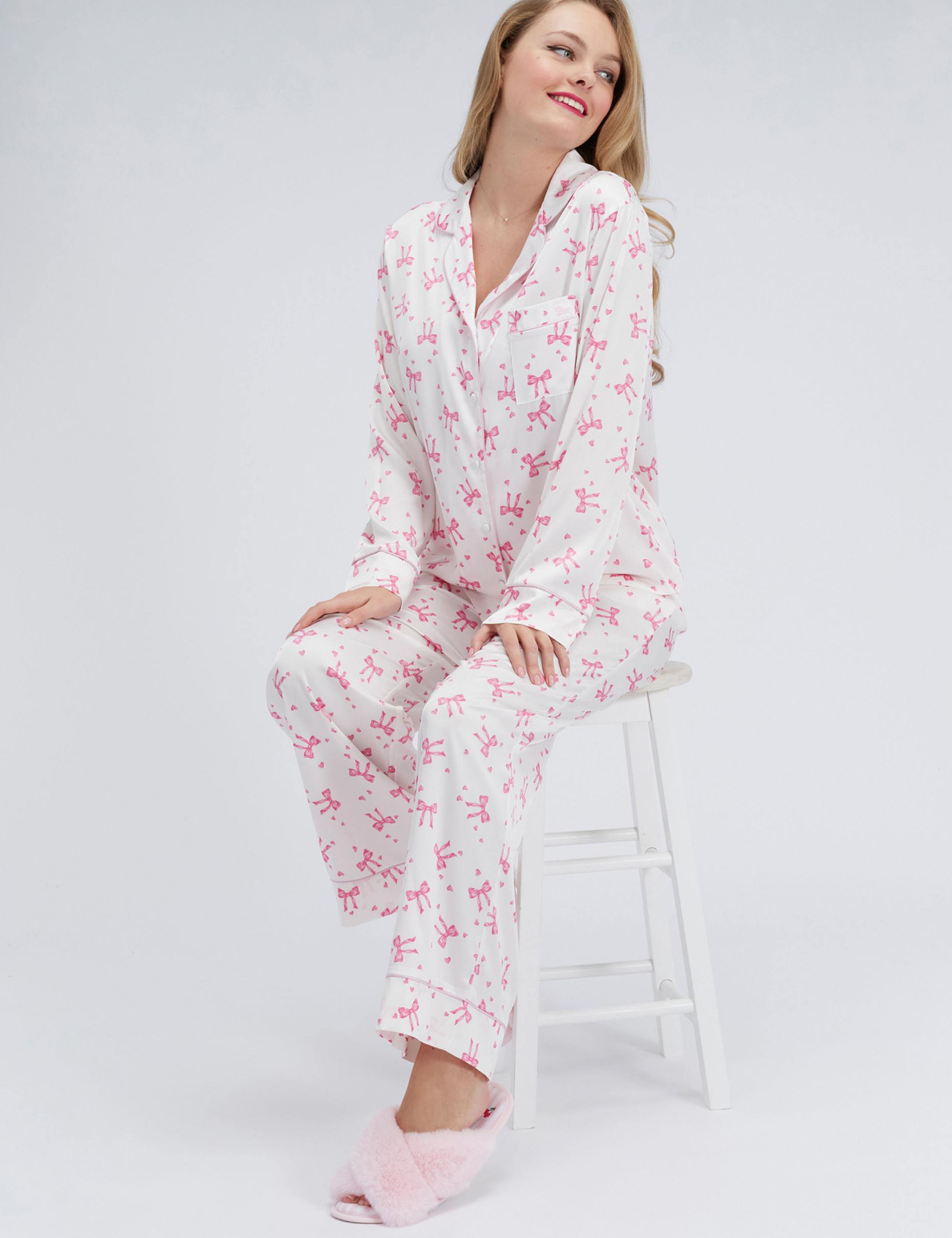 Satin Bow Print Pyjama Set