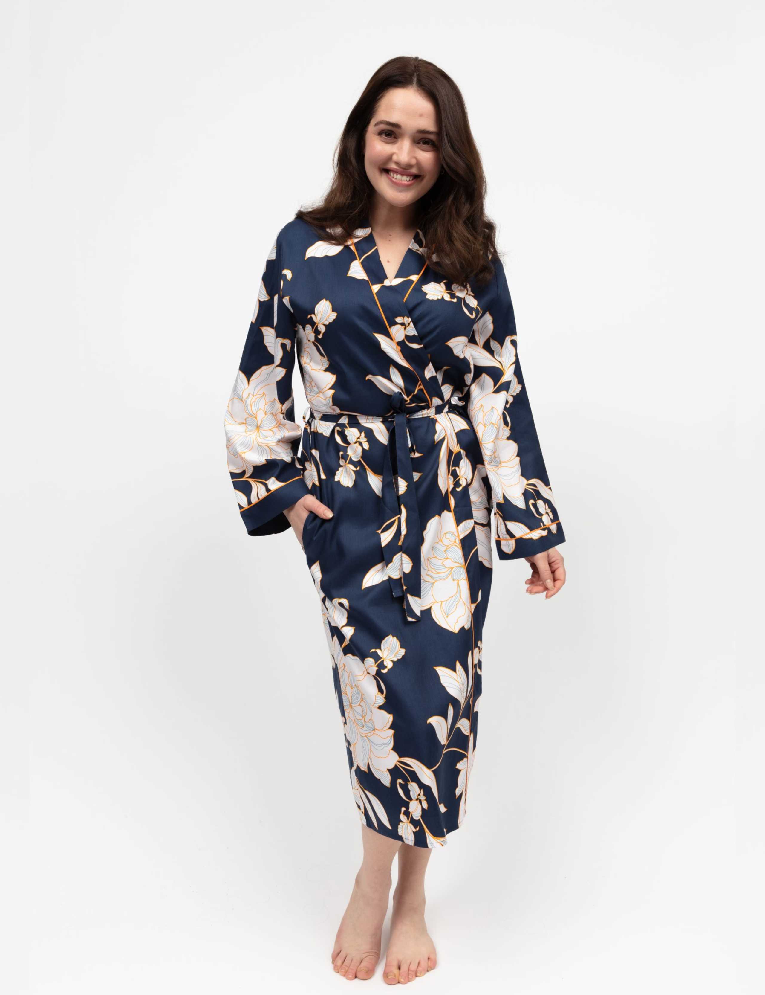 Cotton Rich Floral Dressing Gown