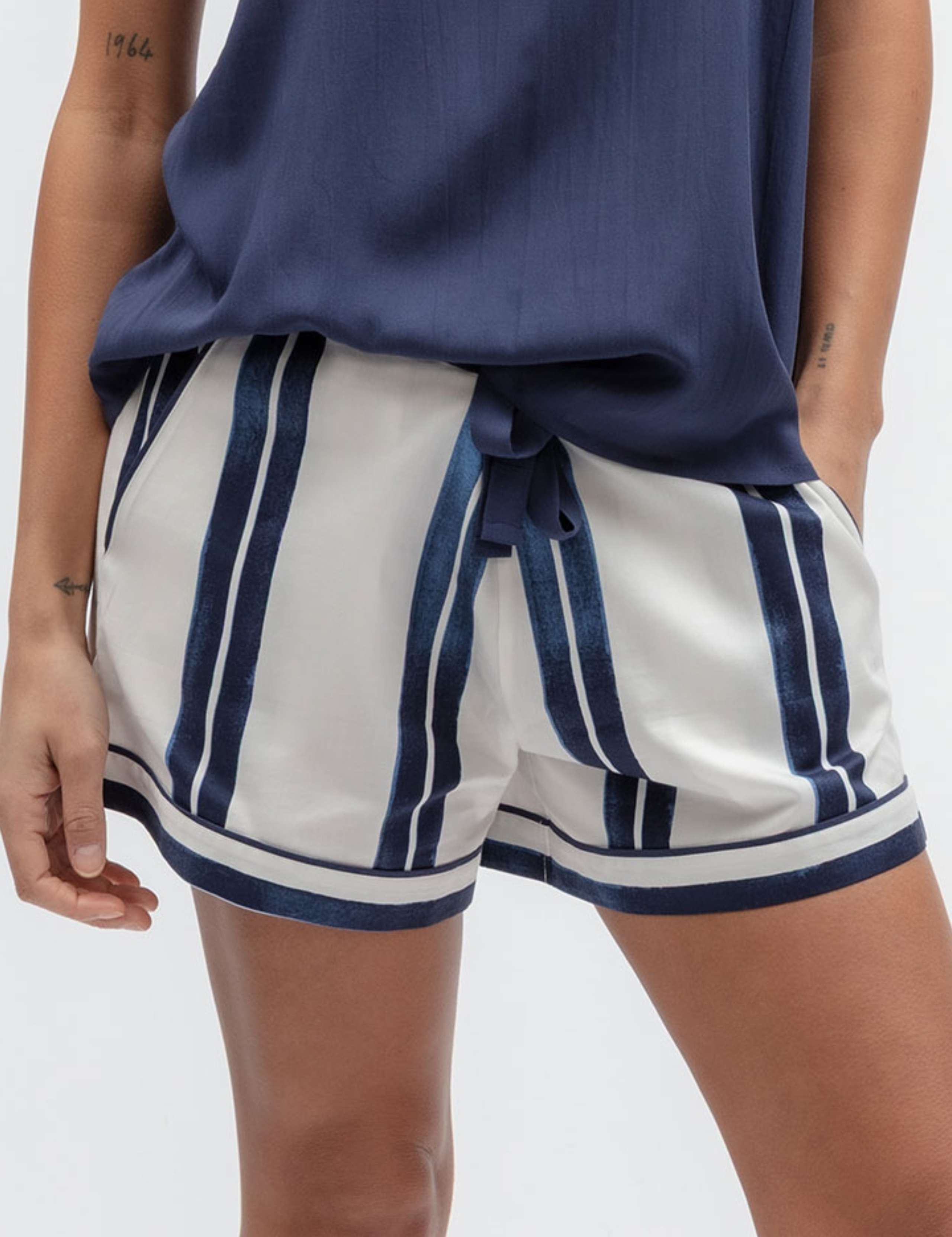 Cotton Modal Striped Pyjama Shorts