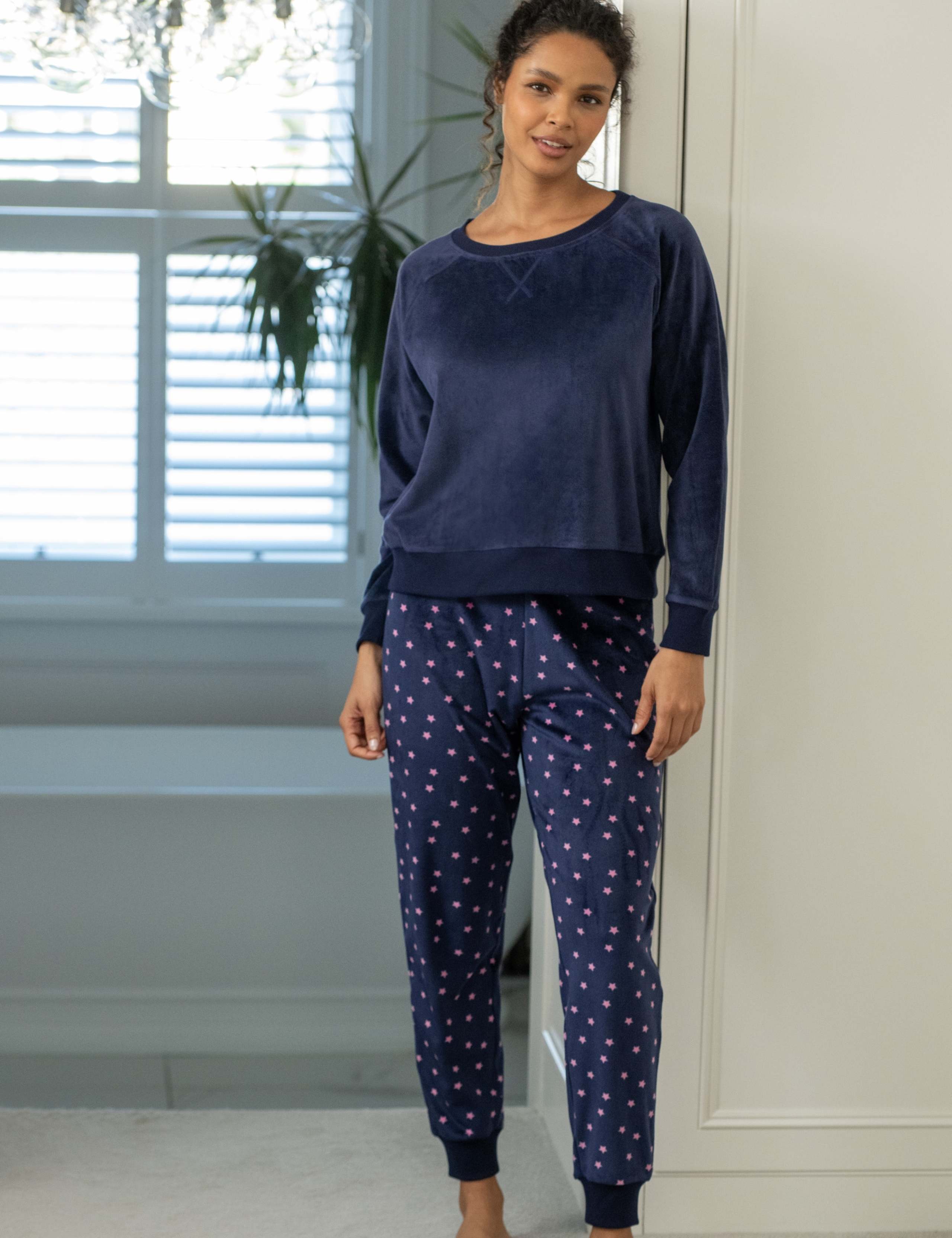 Fleece Heart Print Pyjama Set