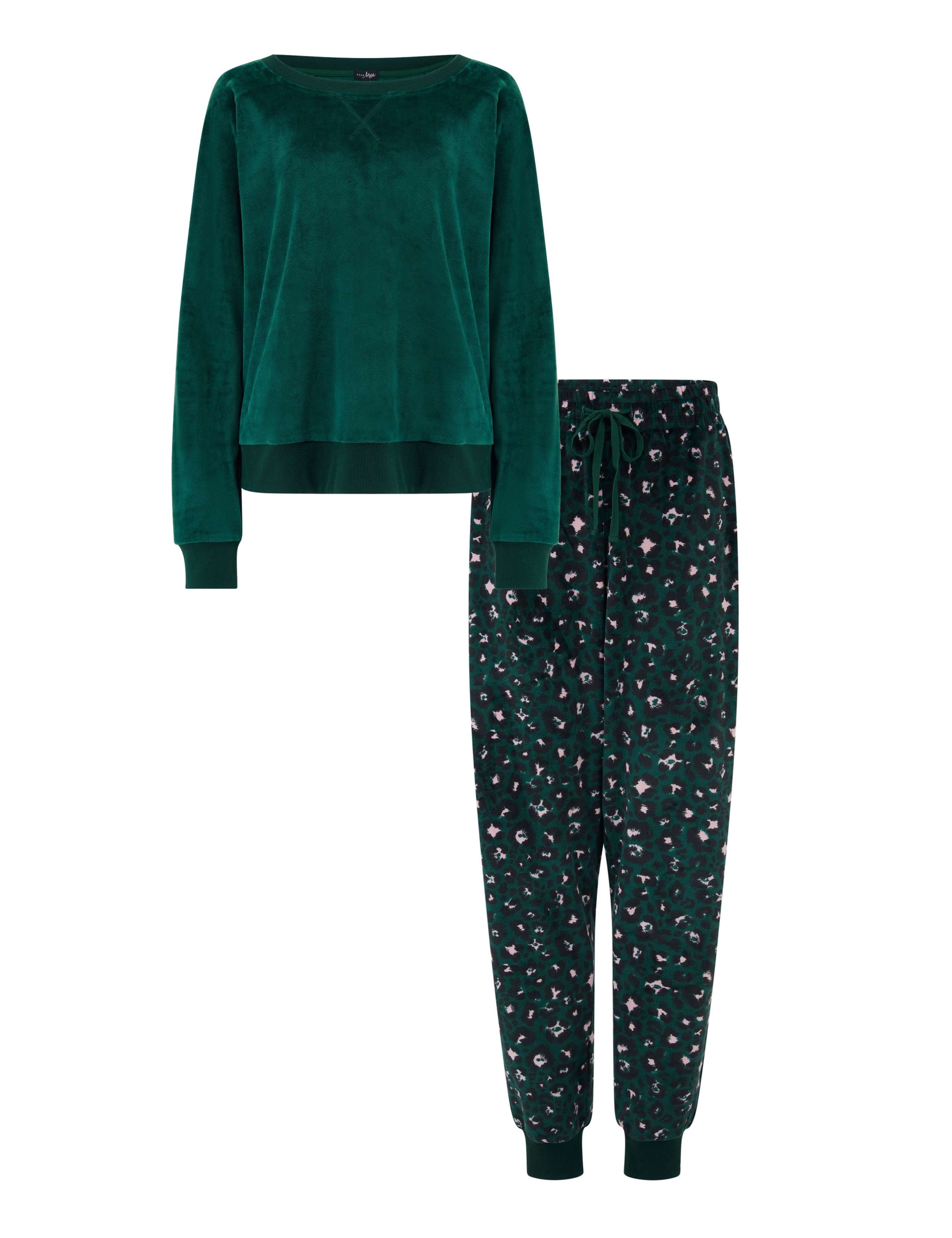 Fleece Heart Print Pyjama Set