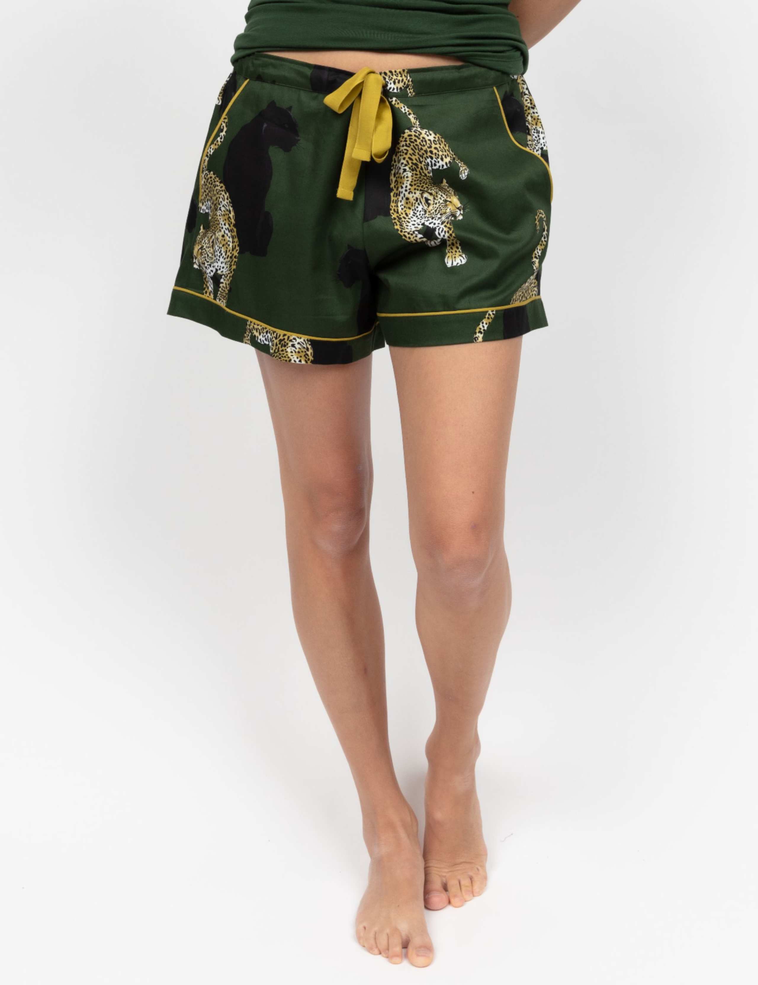 Cotton Modal Leopard Print Pyjama Shorts