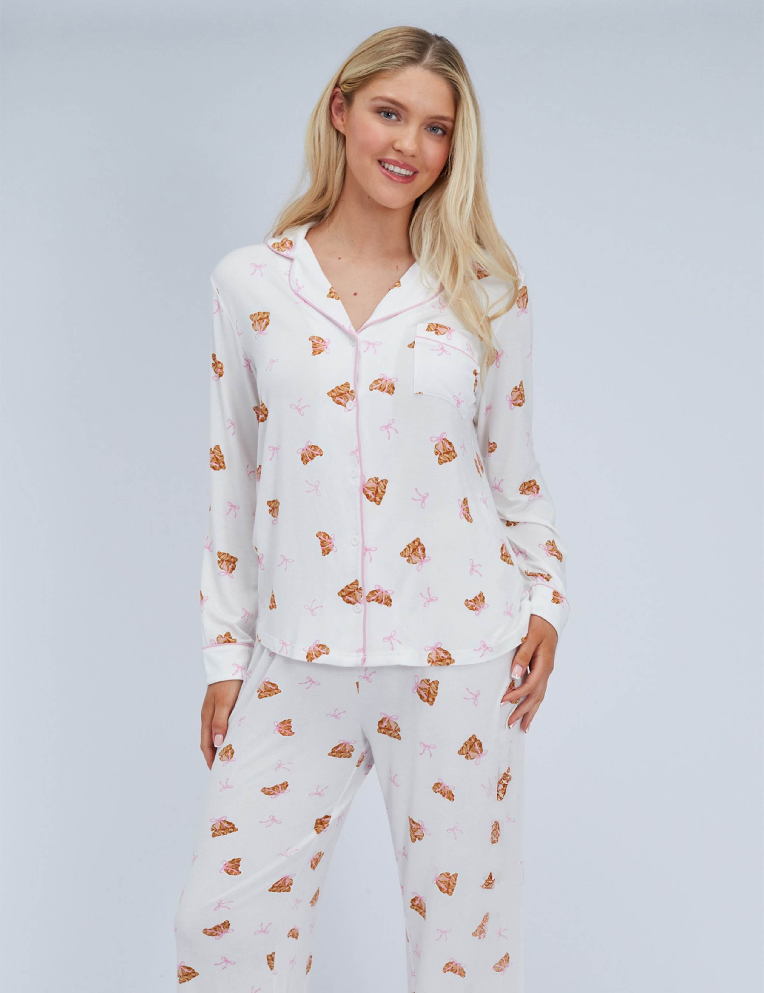 Modal Rich Croissant Print Pyjama Set