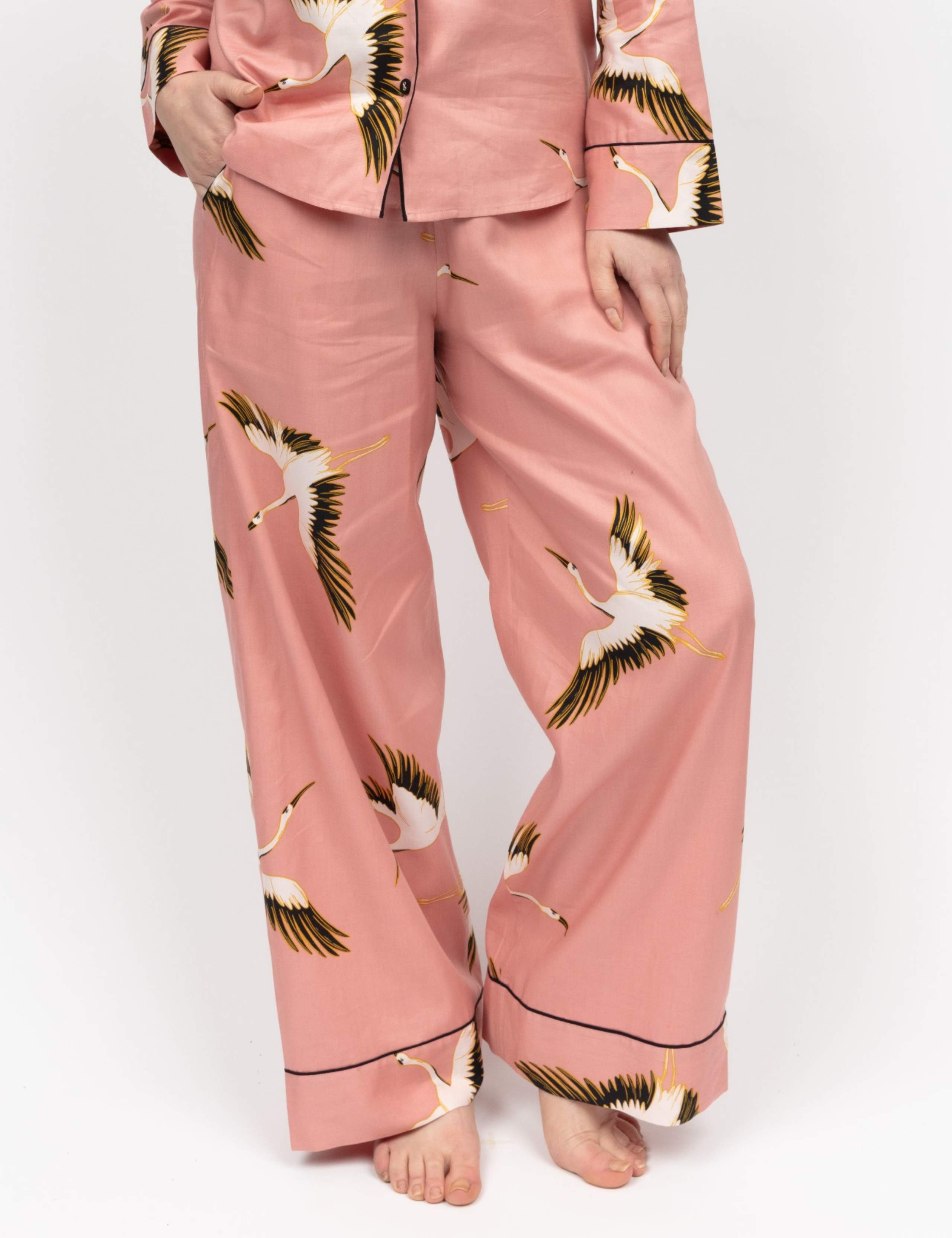 Crane Print Pyjama Bottoms