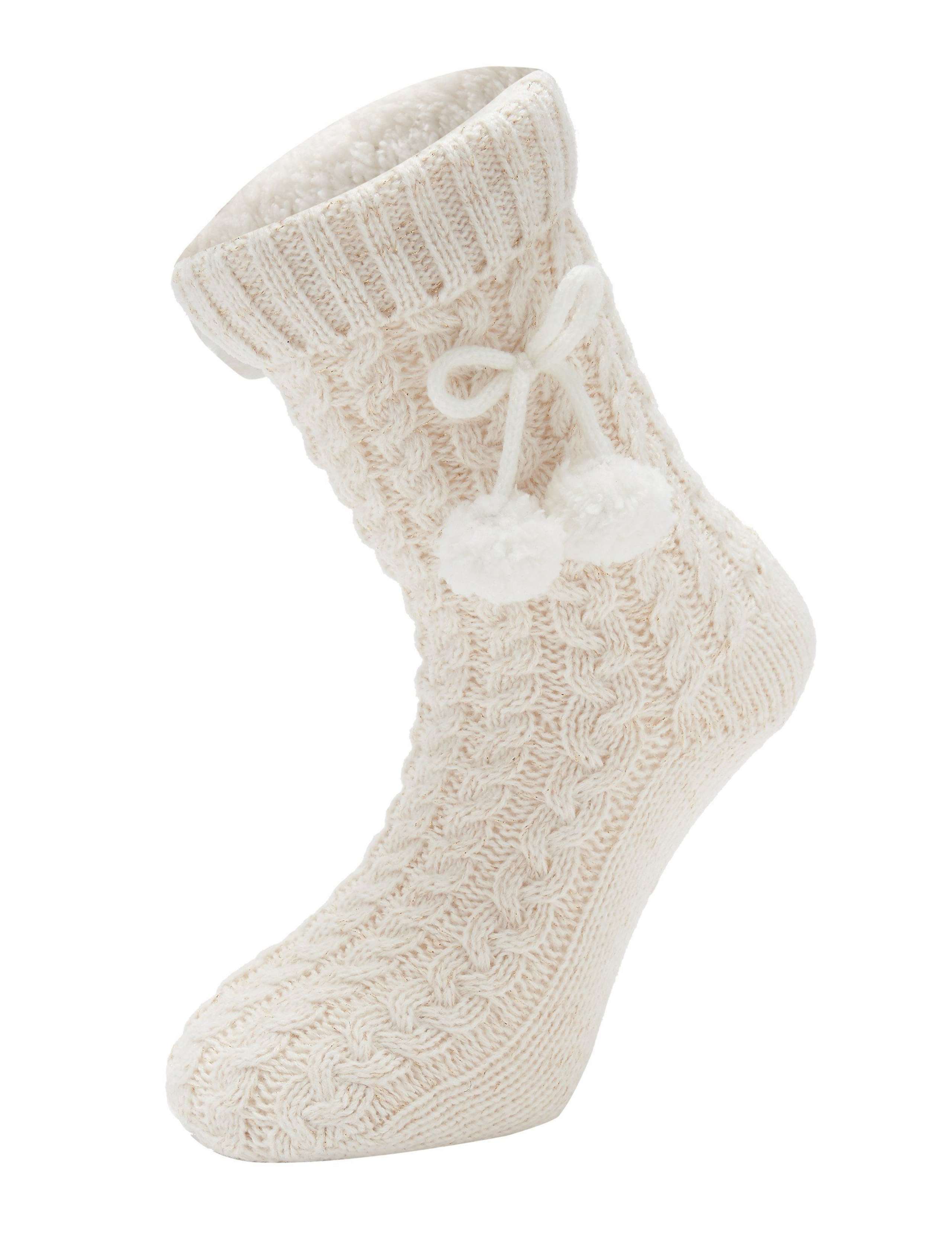 Cable Knit Slipper Socks