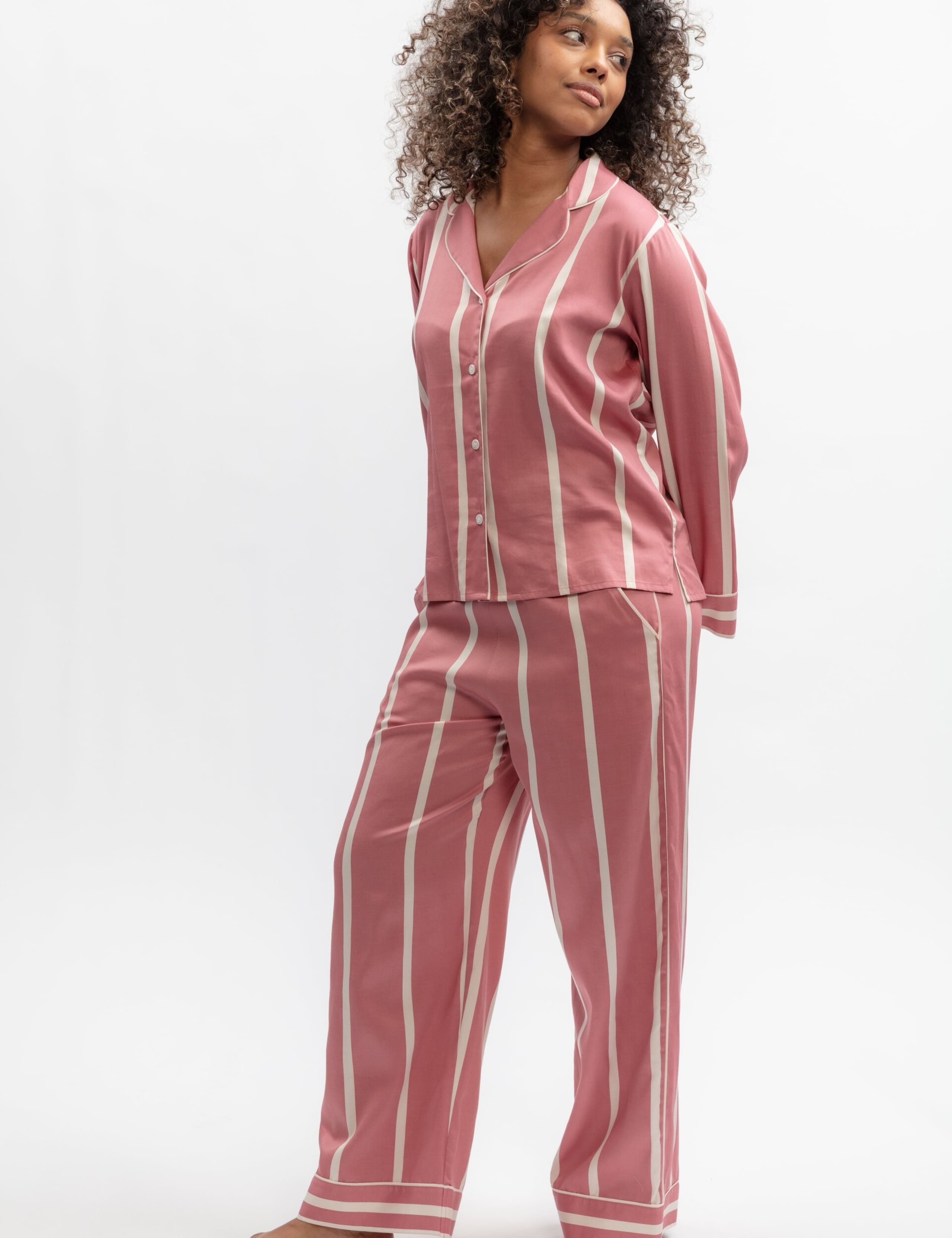 Fable and Eve Modal Rich Striped Wide Leg Pyjama Set