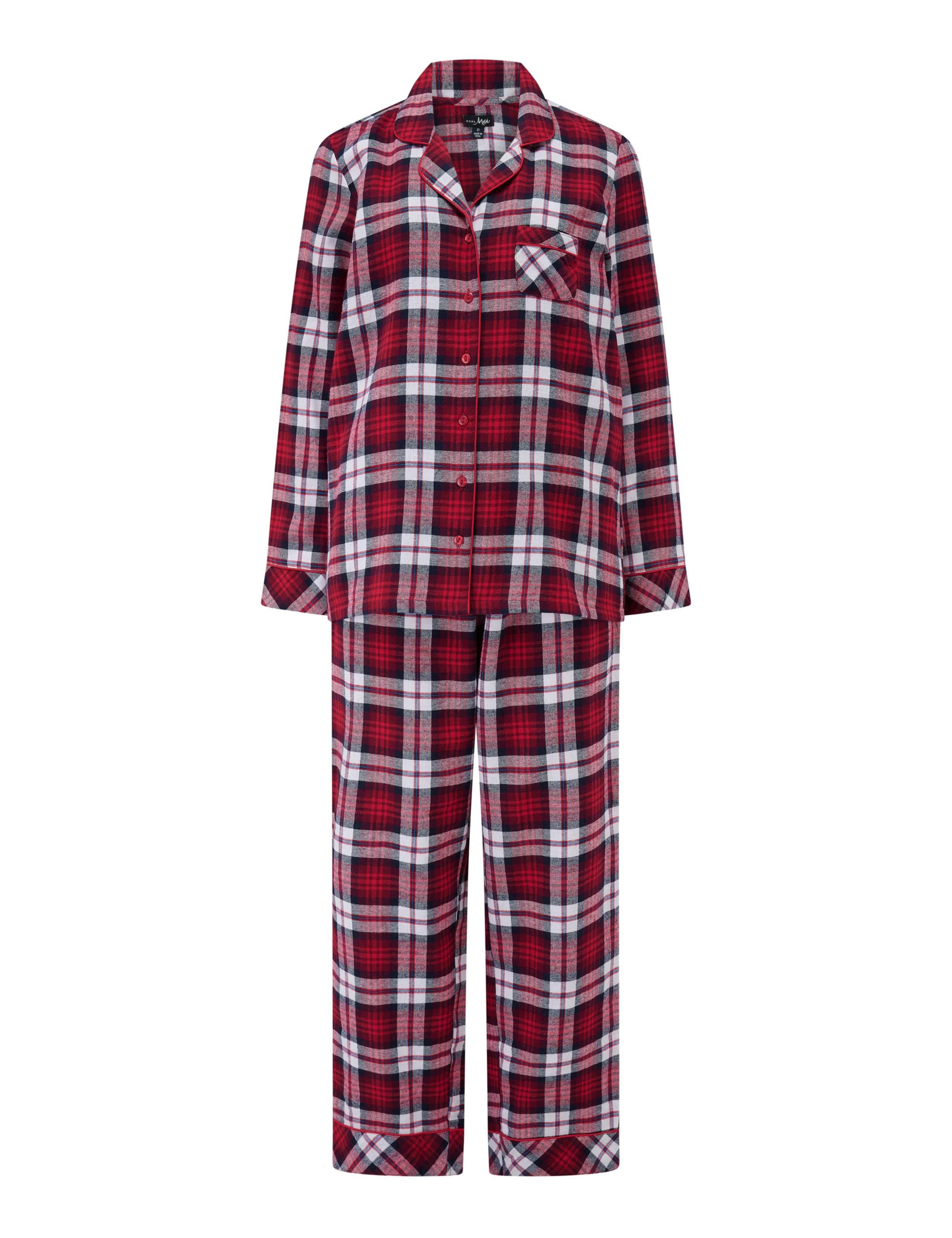 Pure Cotton Brushed Checked Pyjama Set