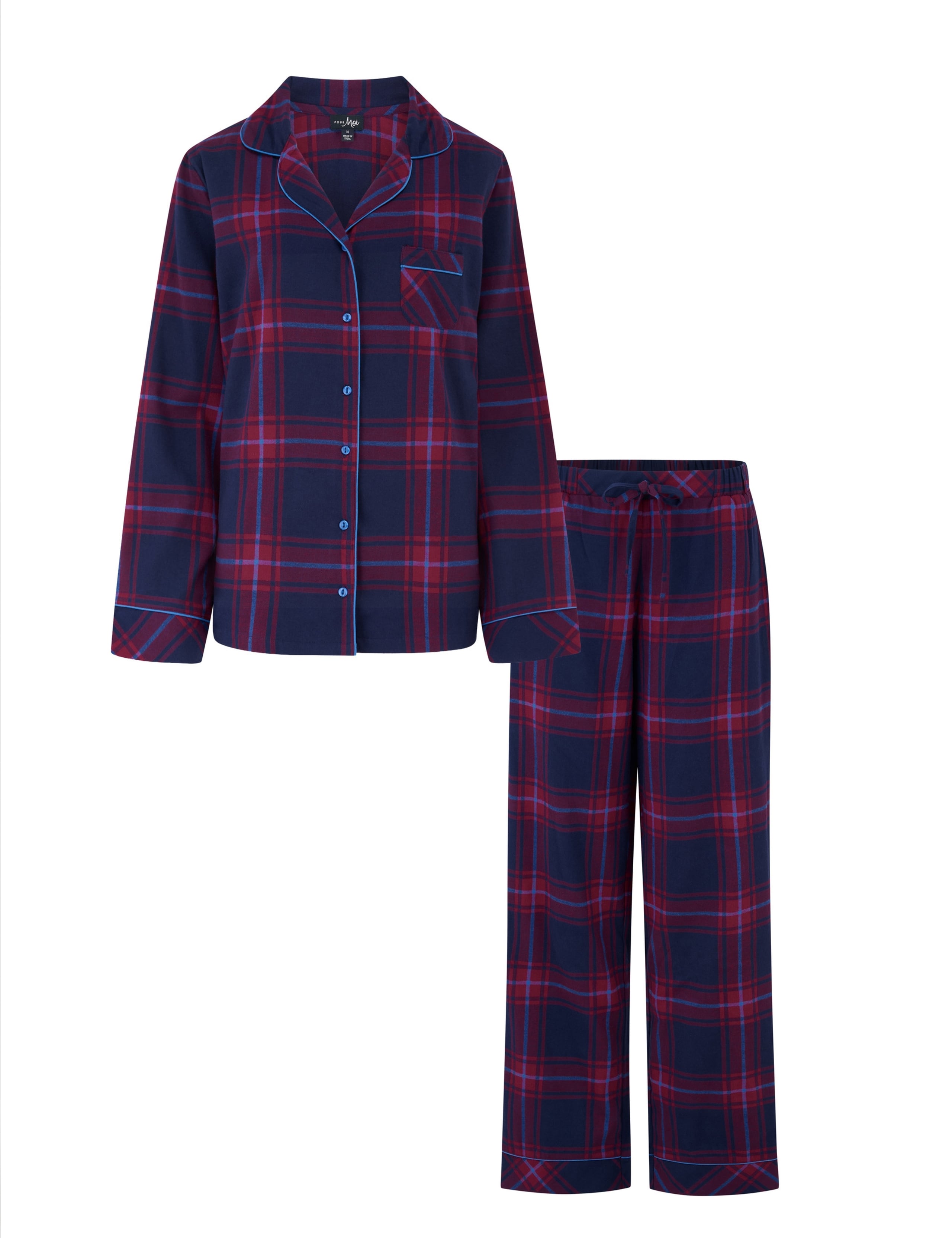 Pure Cotton Brushed Checked Pyjama Set