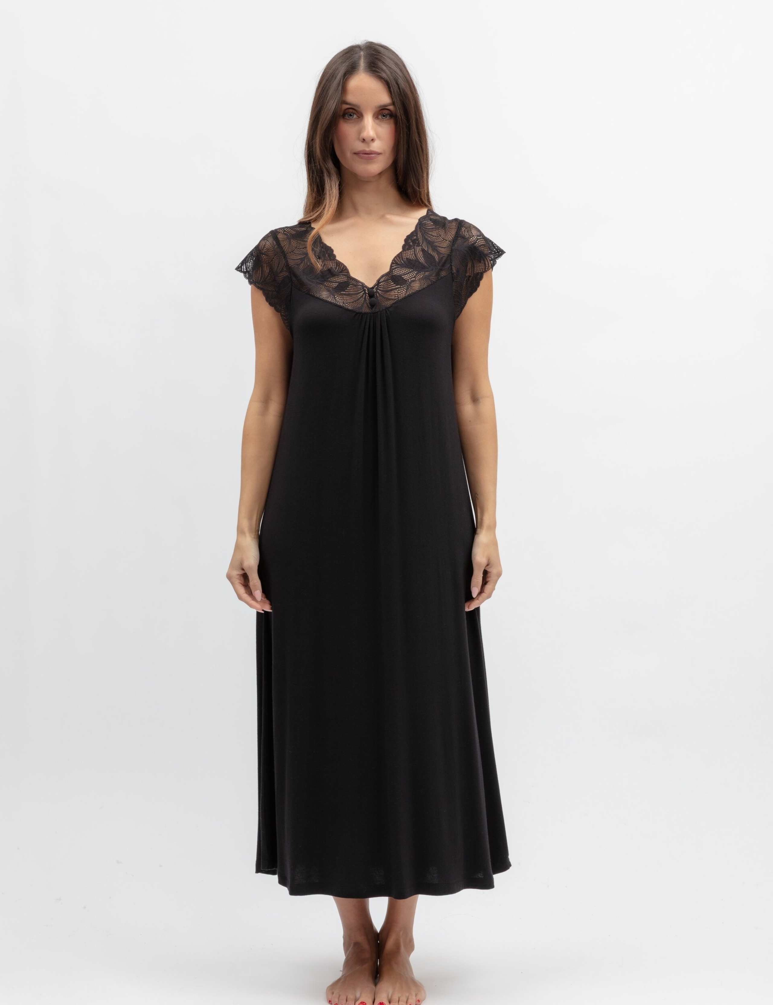 Modal Rich Jersey Lace Trim Nightdress