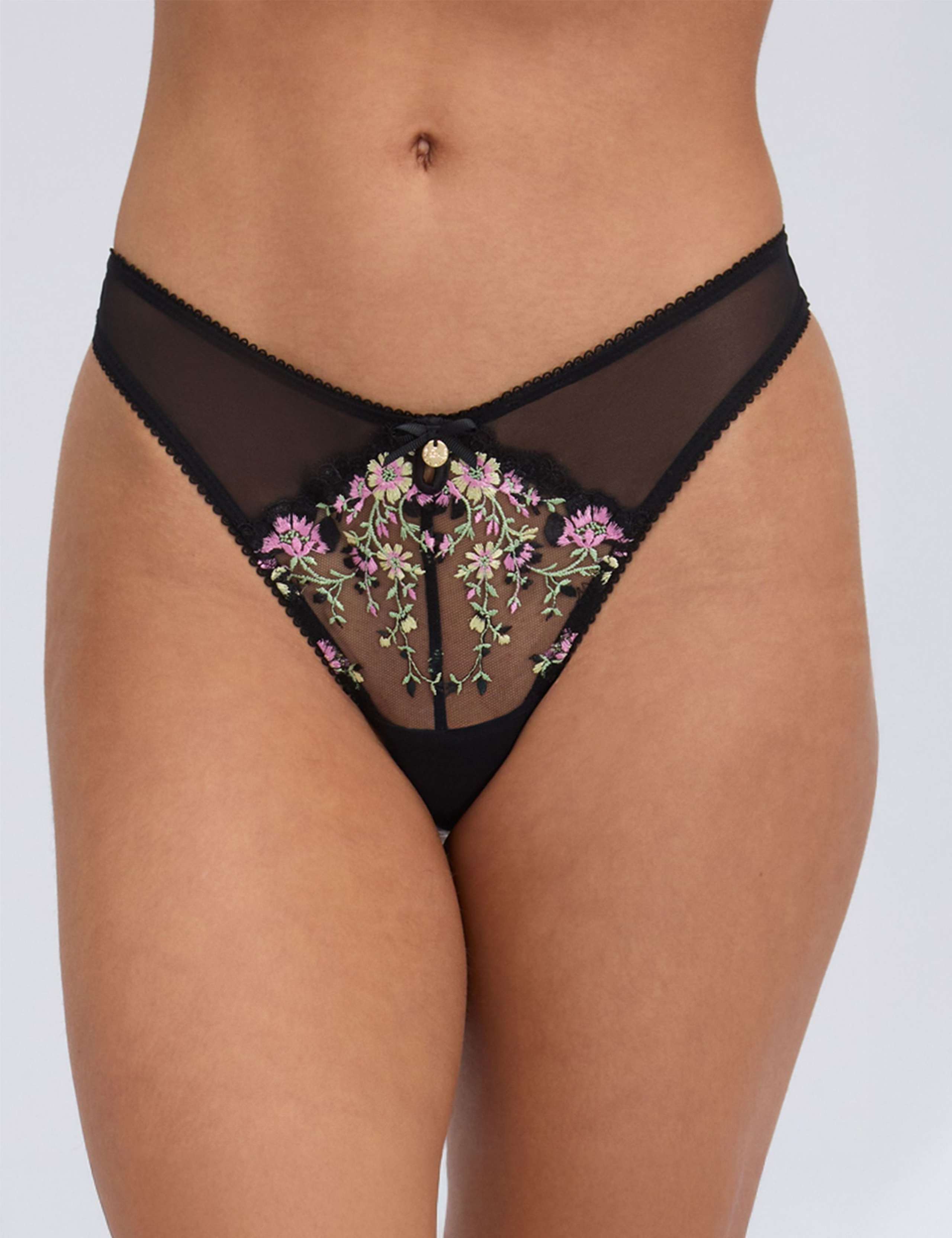 Zinnia Embroidered Thong