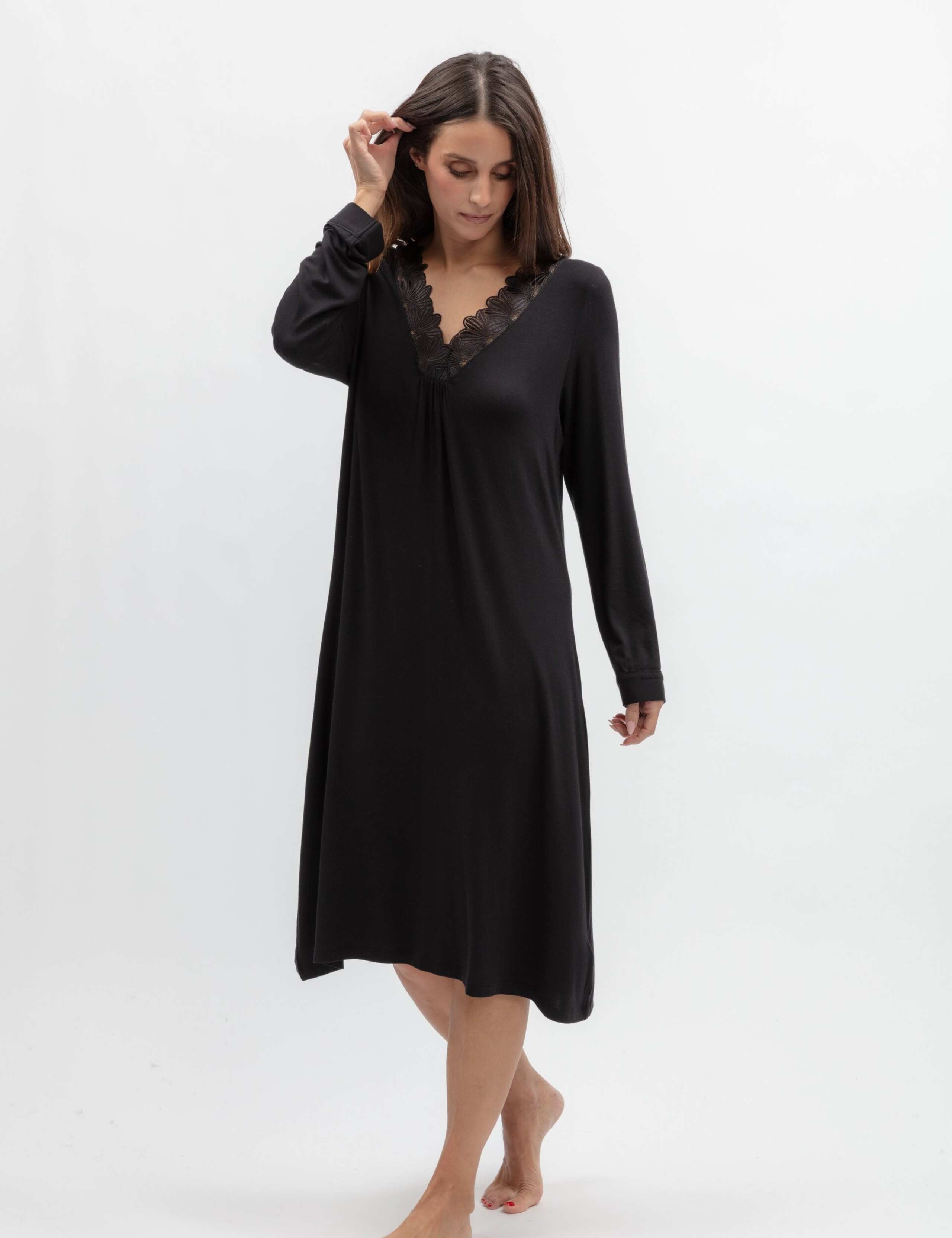 Modal Rich Jersey Lace Trim Nightdress