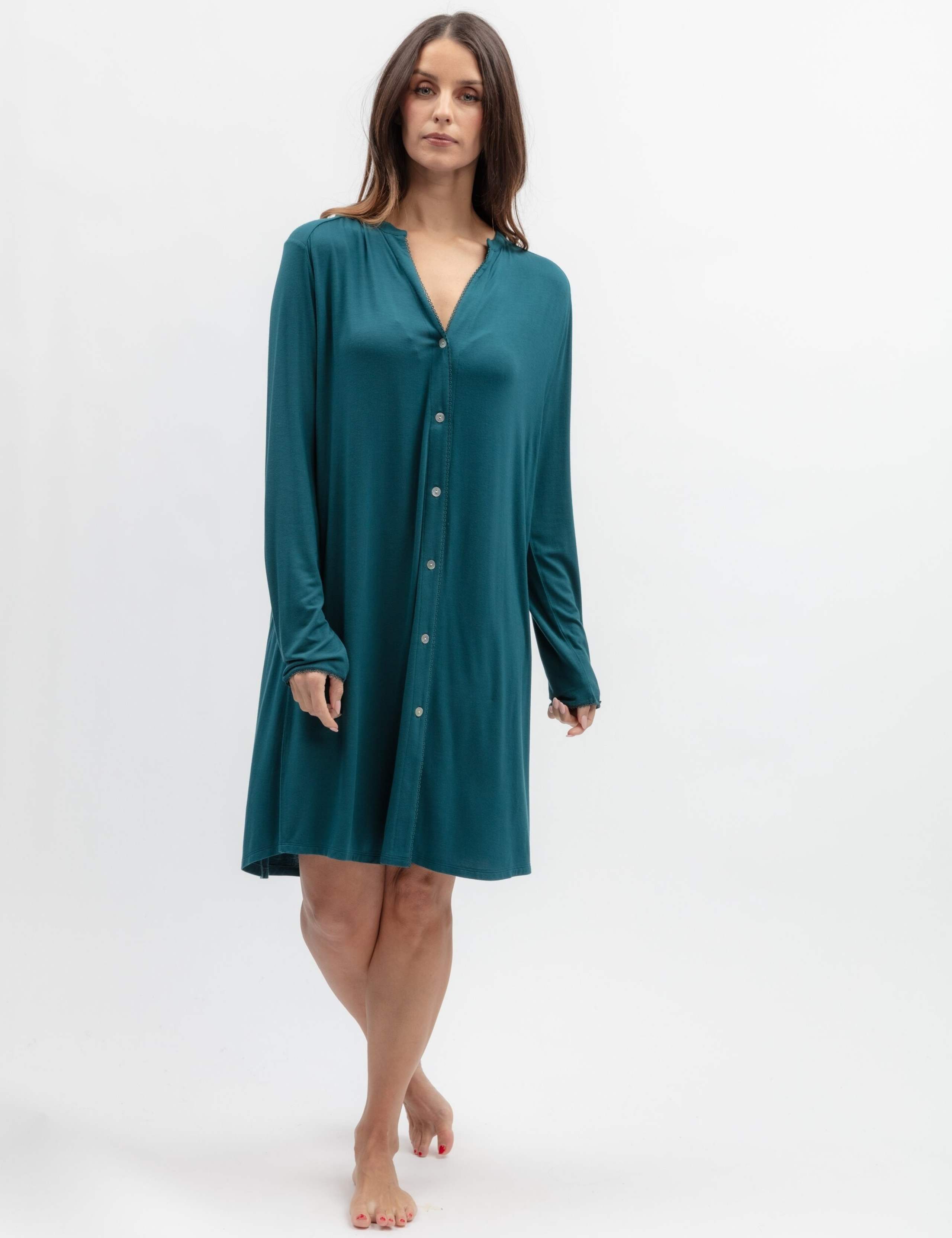 Modal Rich Jersey V-Neck Nightshirt