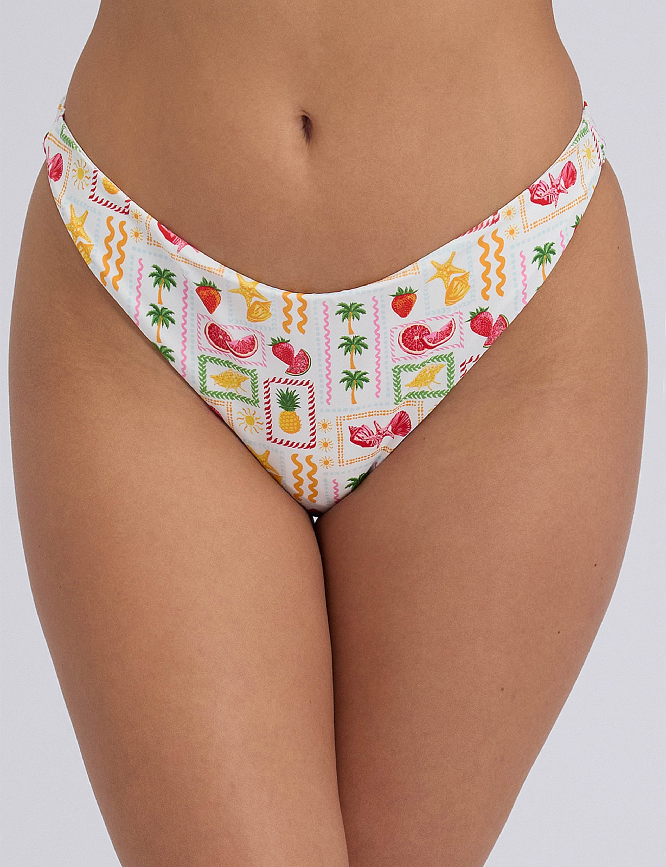 Positano Printed High Leg Bikini Bottoms