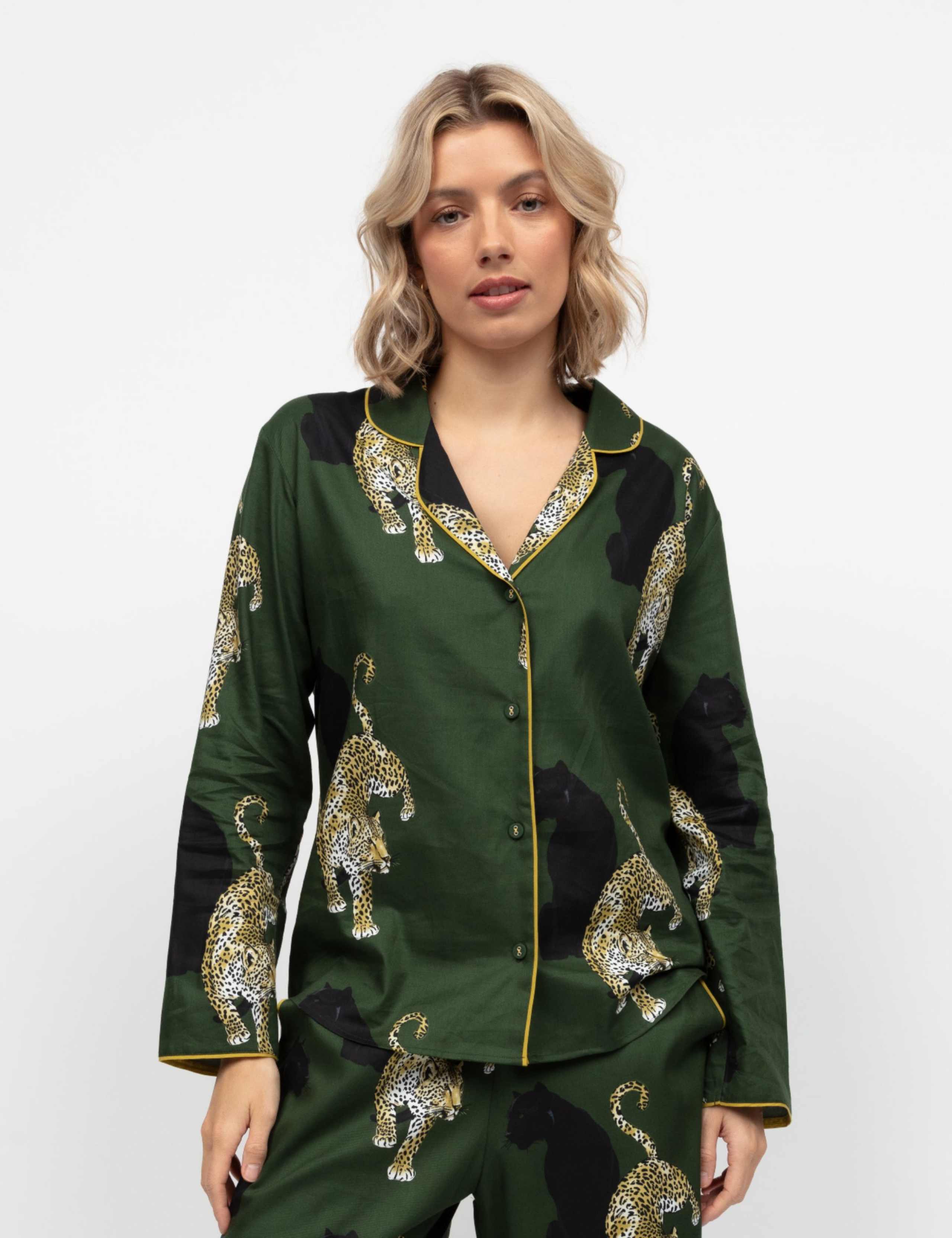 Cotton Modal Leopard Pyjama Top