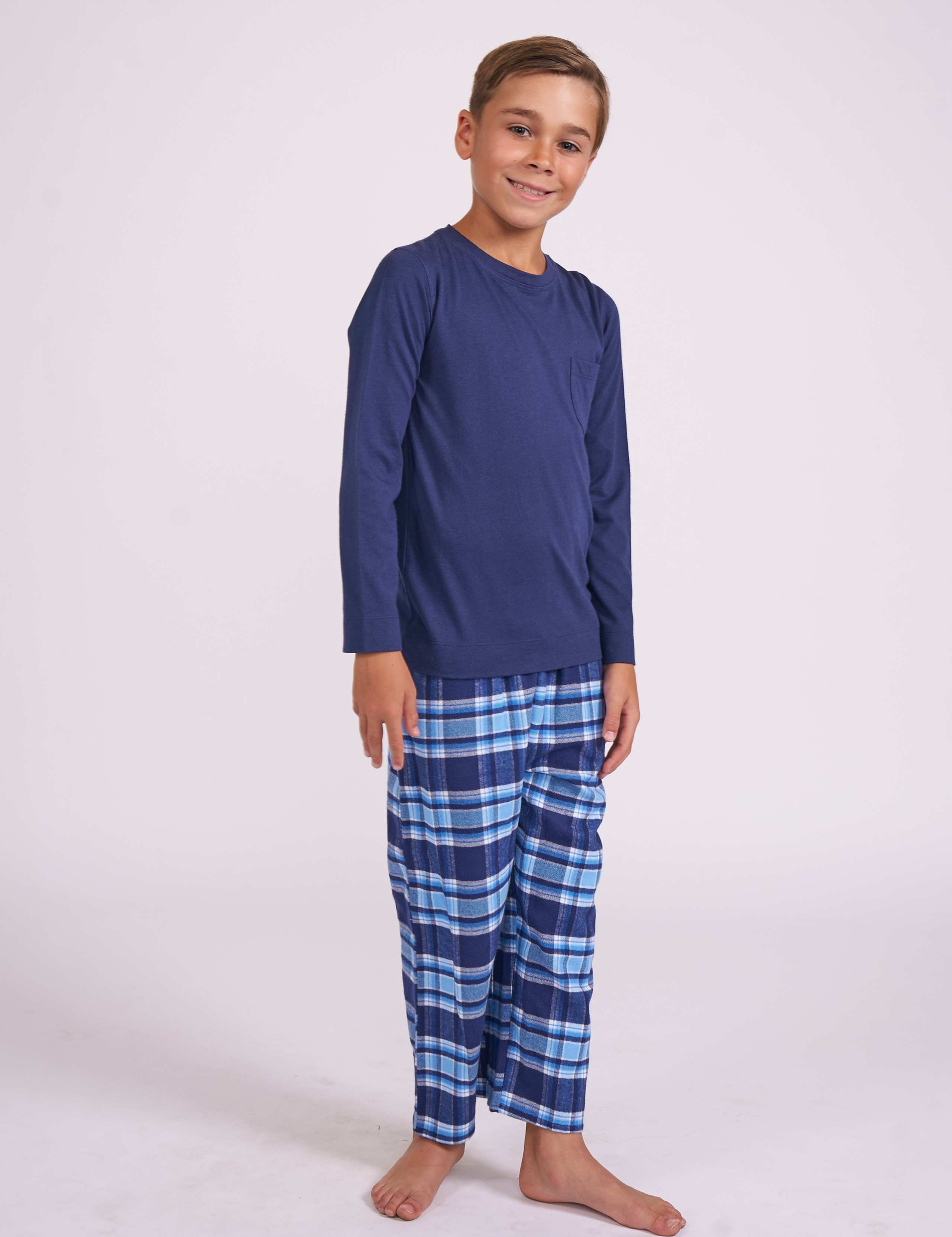 Cotton Blend Checked Family Christmas Pyjama Set