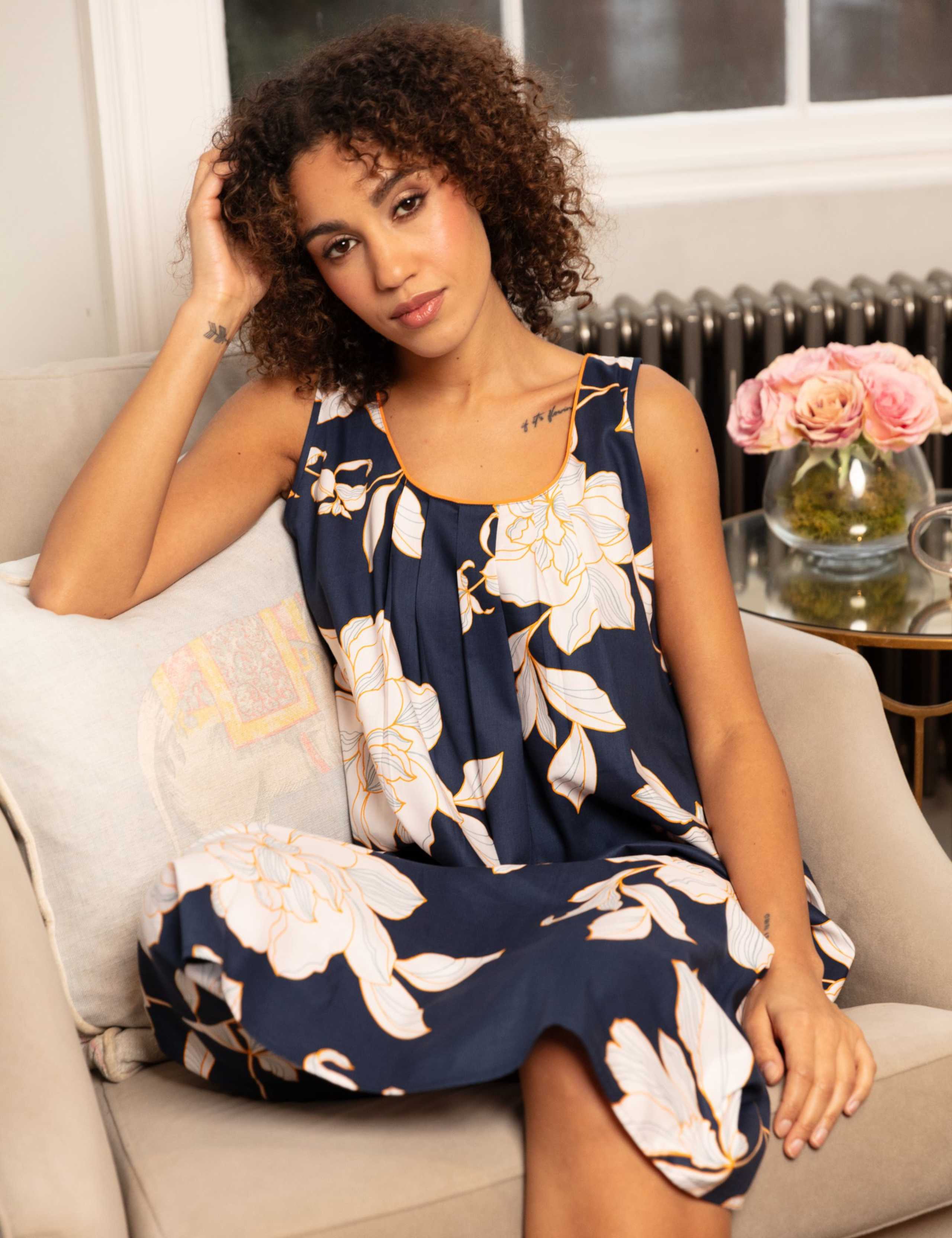 Cotton Floral Midi Long Nighties