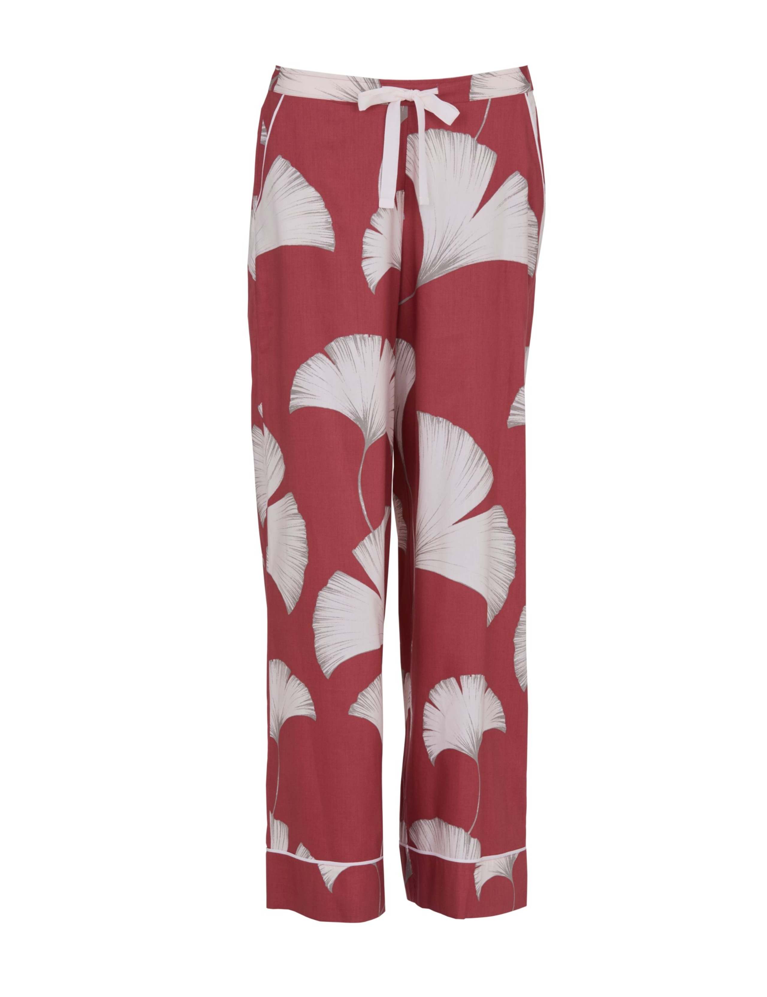 Cotton Modal Leaf Wide Leg Pyjama Bottoms