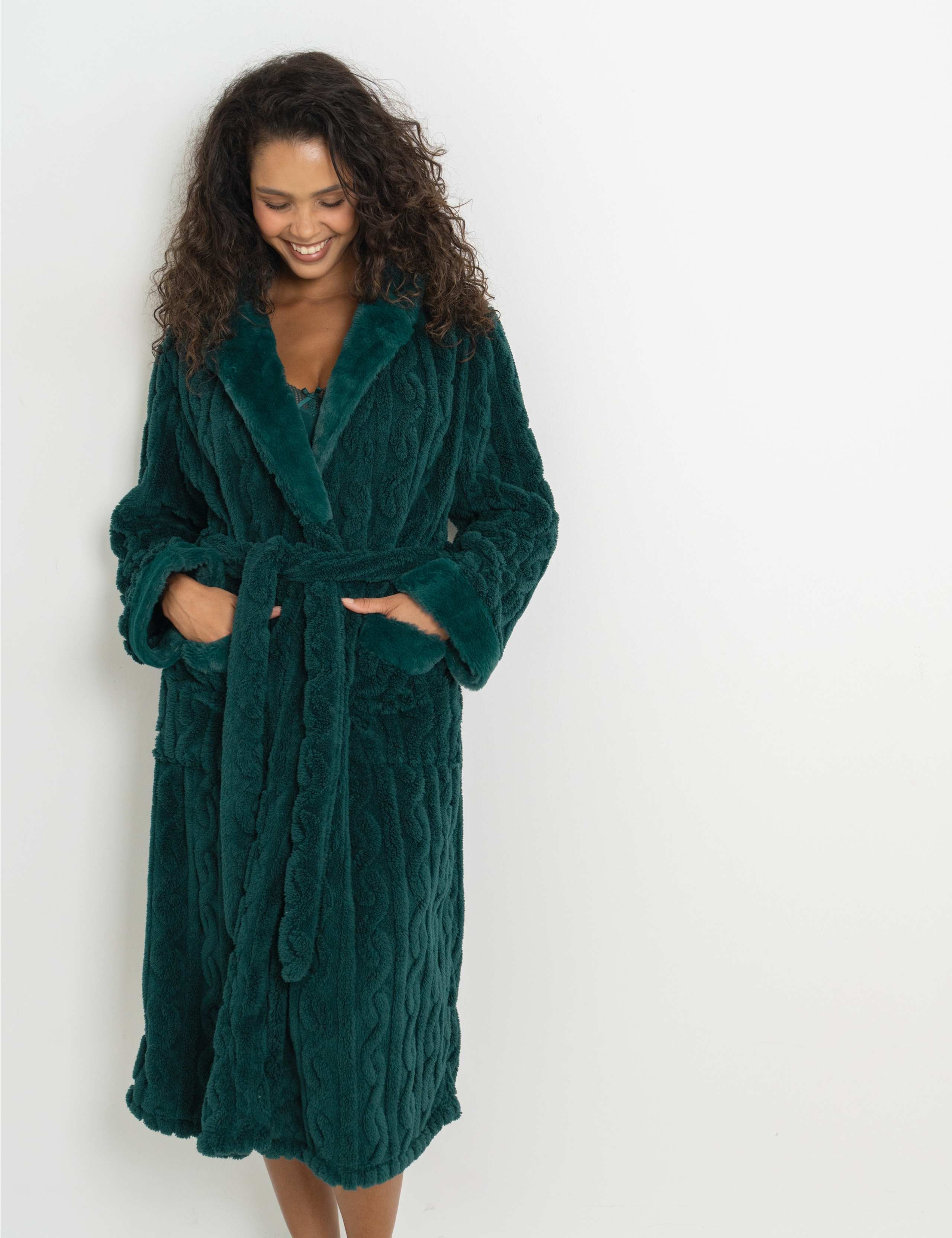 Fleece Hooded Dressing Gown