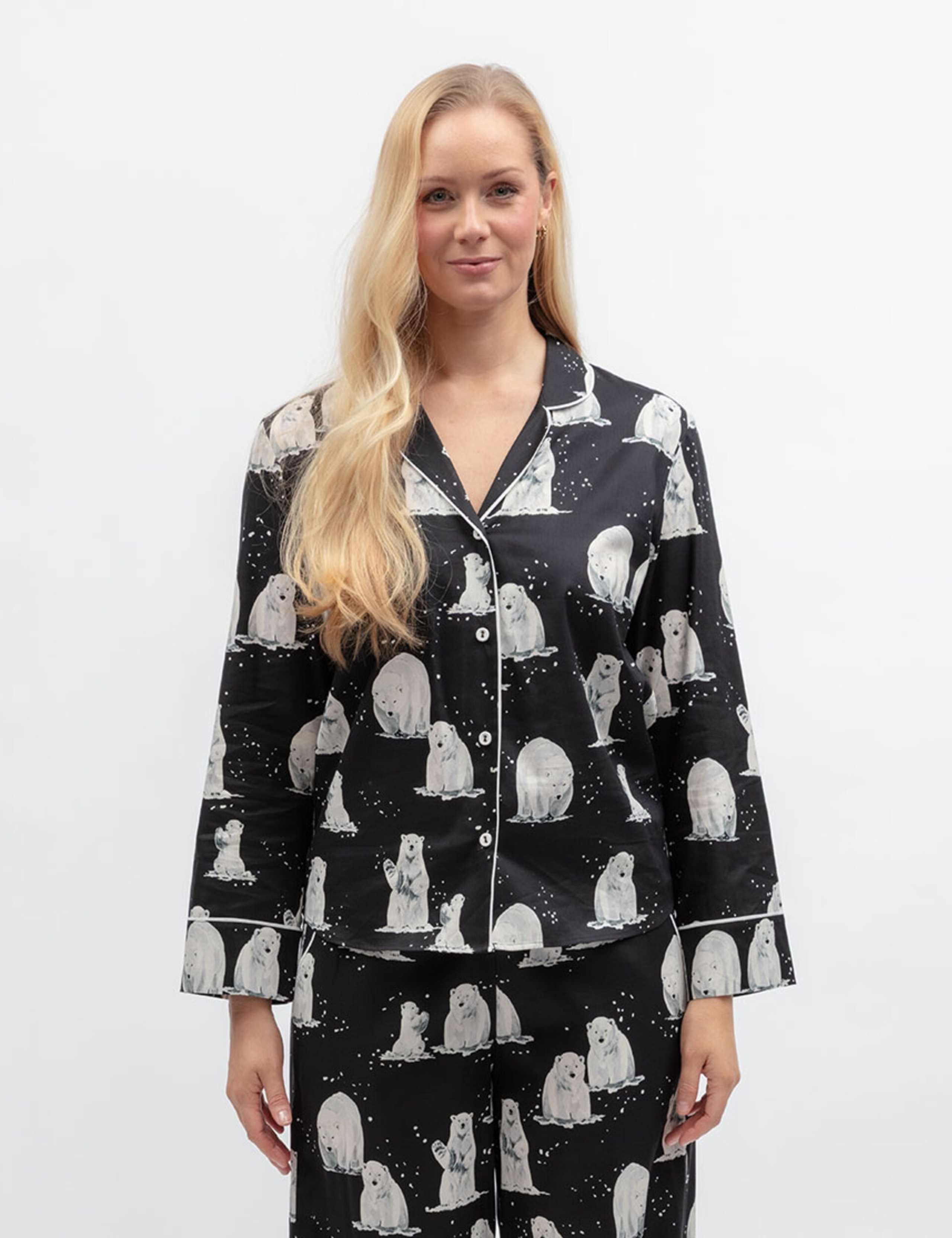 Cotton Modal Polar Bear Print Pyjama Top