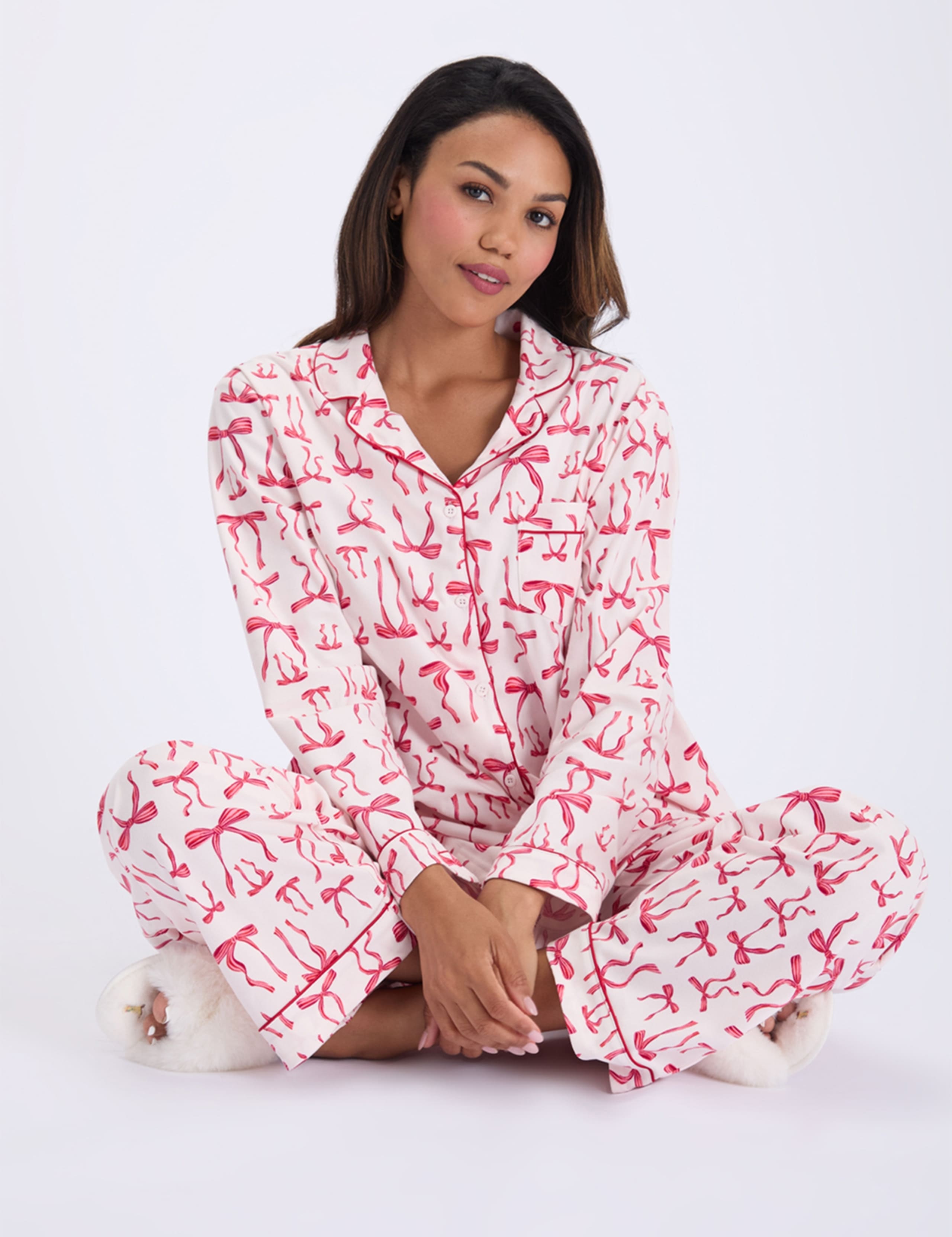 Fleece Bow Pyjama Set in a Bag