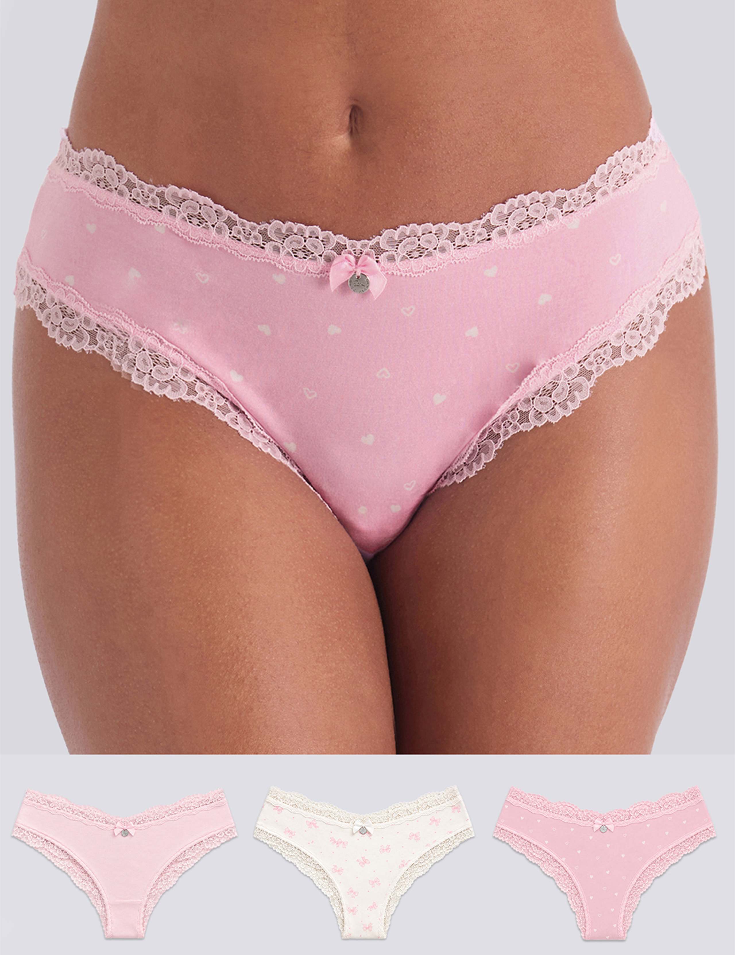 3 Pack Tatiana Print Brazilian Knickers