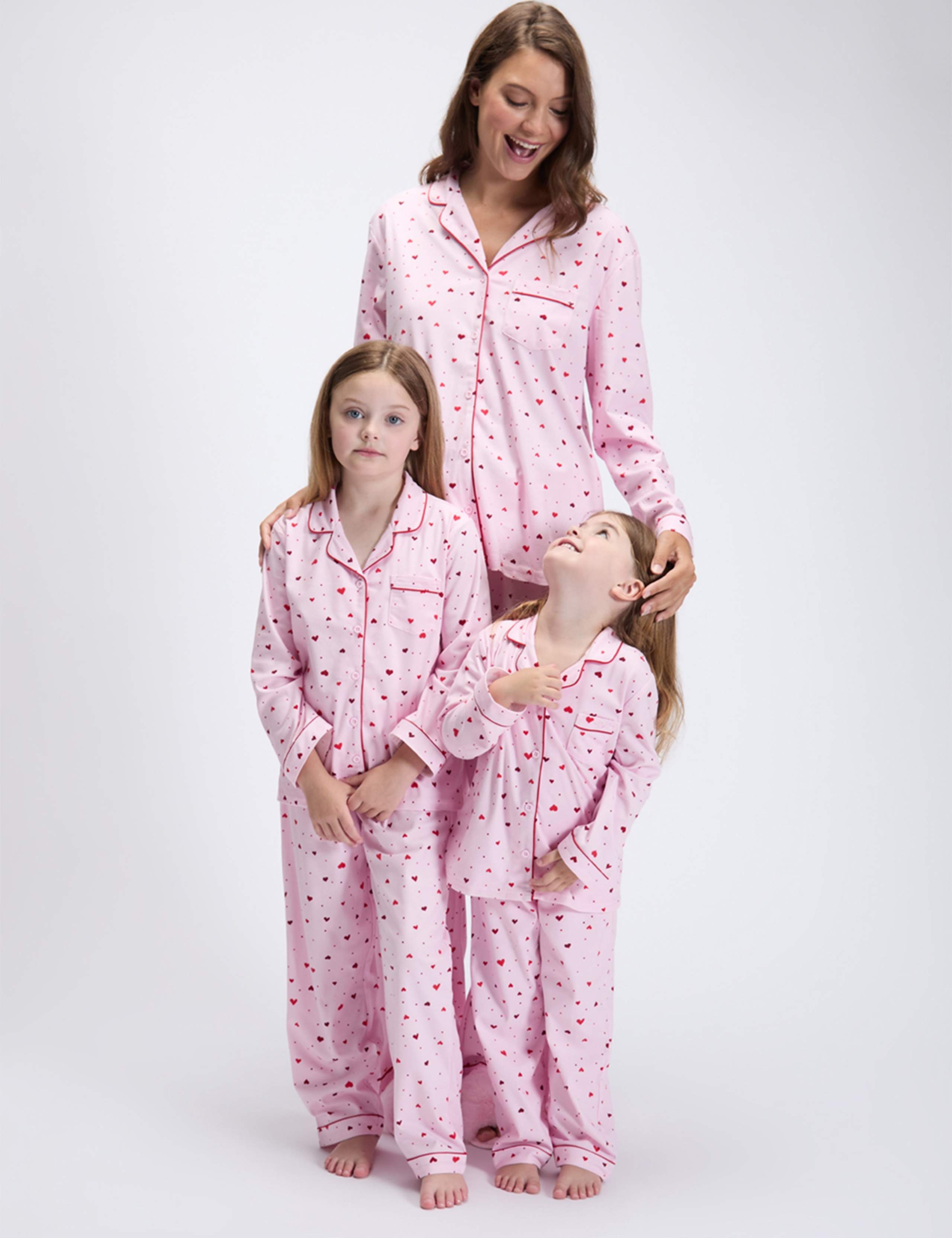 Fleece Heart Print Pyjamas in a Bag (2-12 Yrs)
