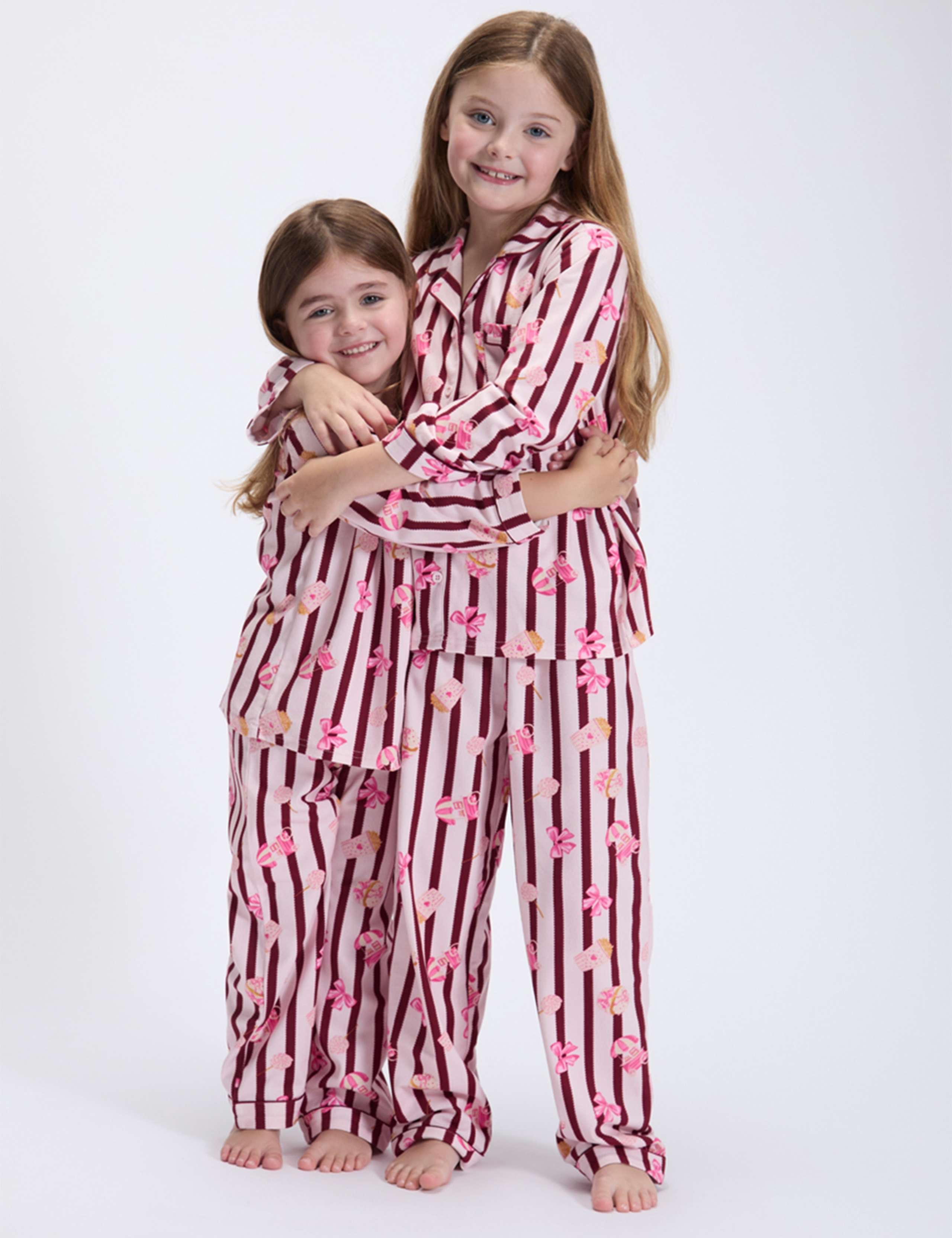 Fleece Popcorn Striped Pyjamas in a Bag (2-12 Yrs)
