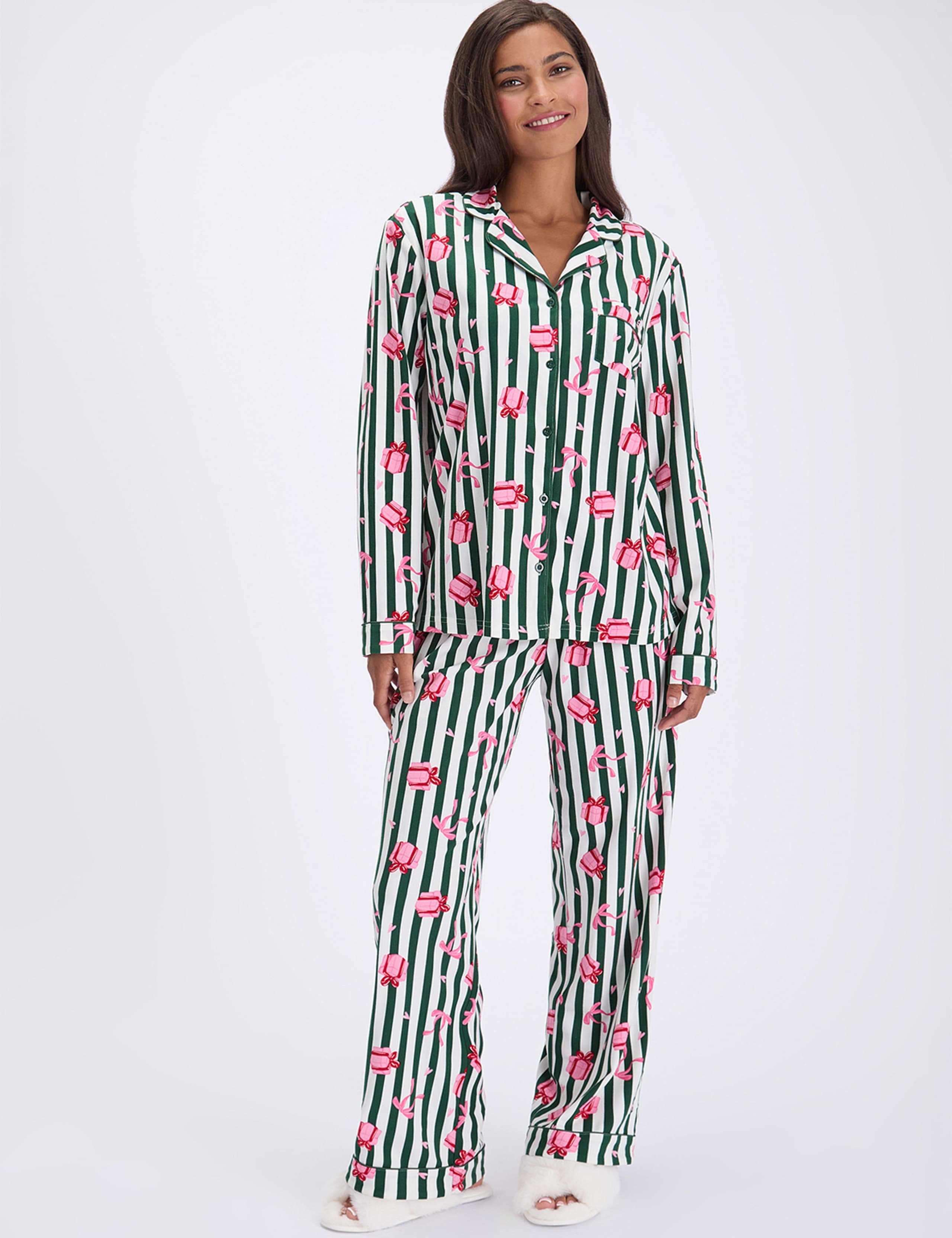 Fleece Striped Pyjamas In A Bag