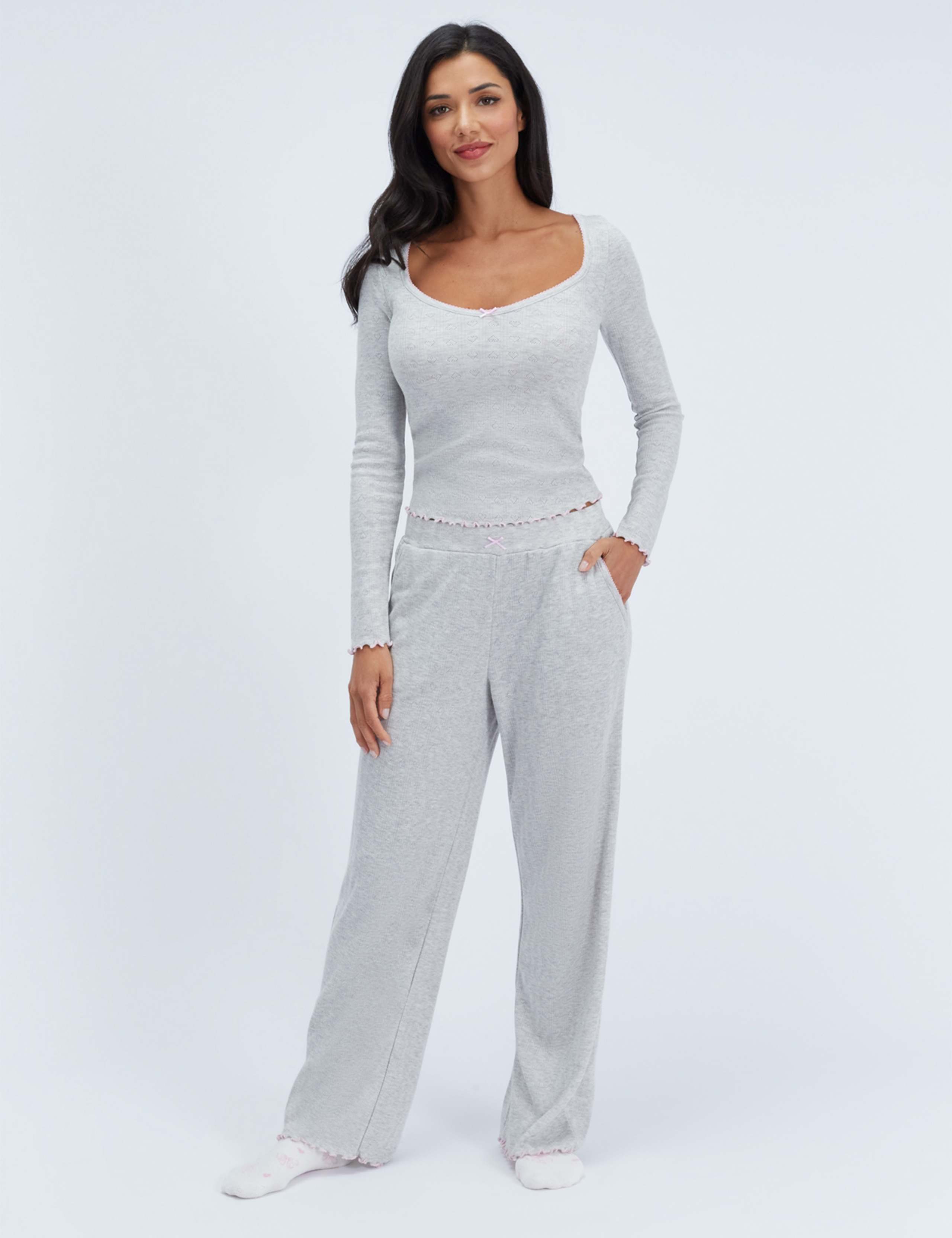 Wide Leg Long Pyjama Set