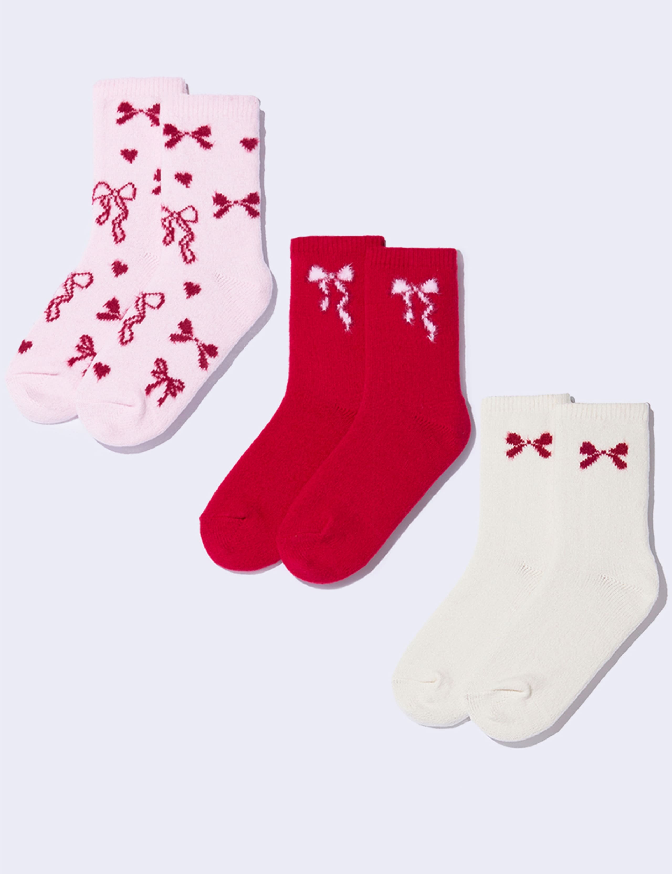 3 Pack Patterned Fluffy Socks