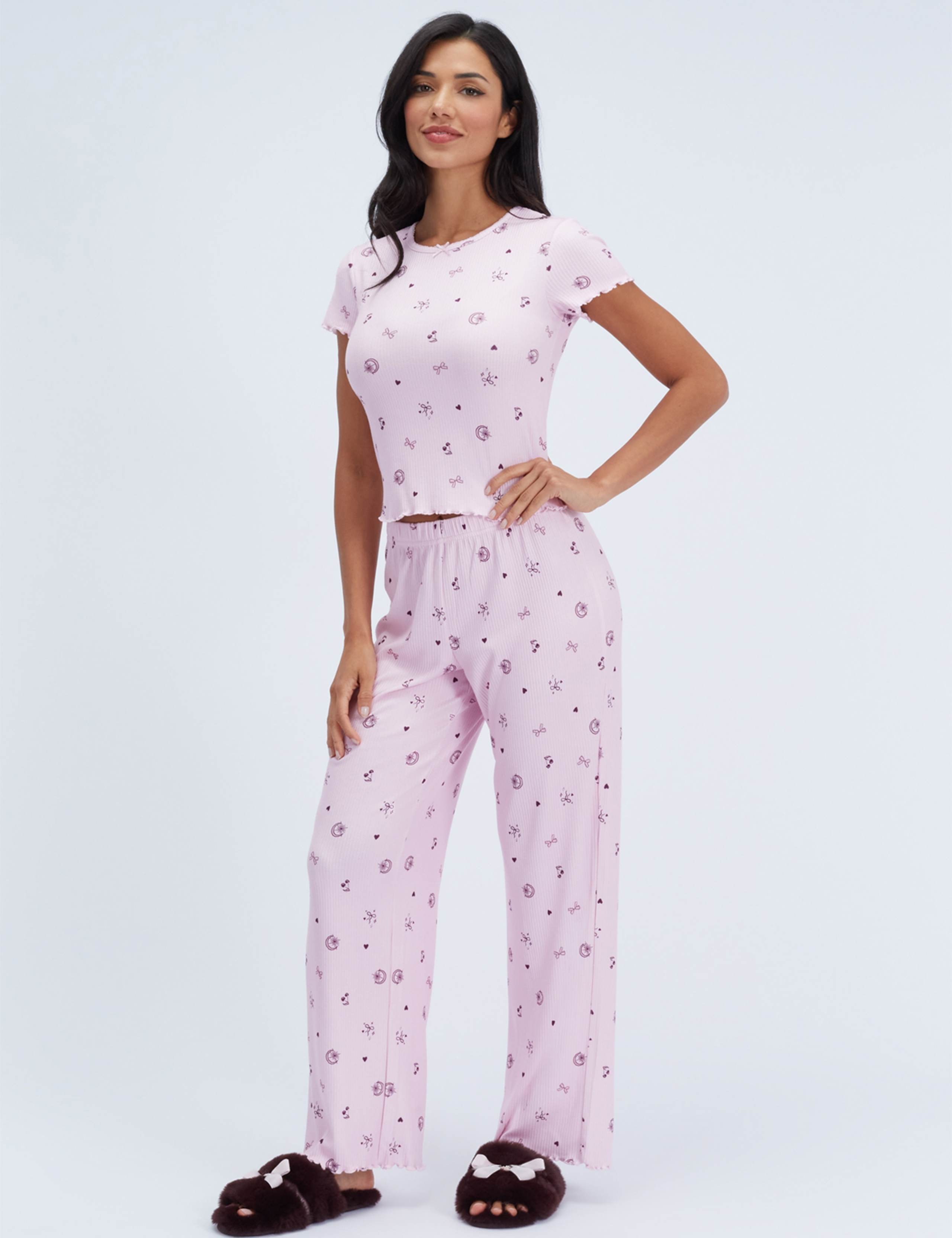 Ribbed Long Pyjama Set