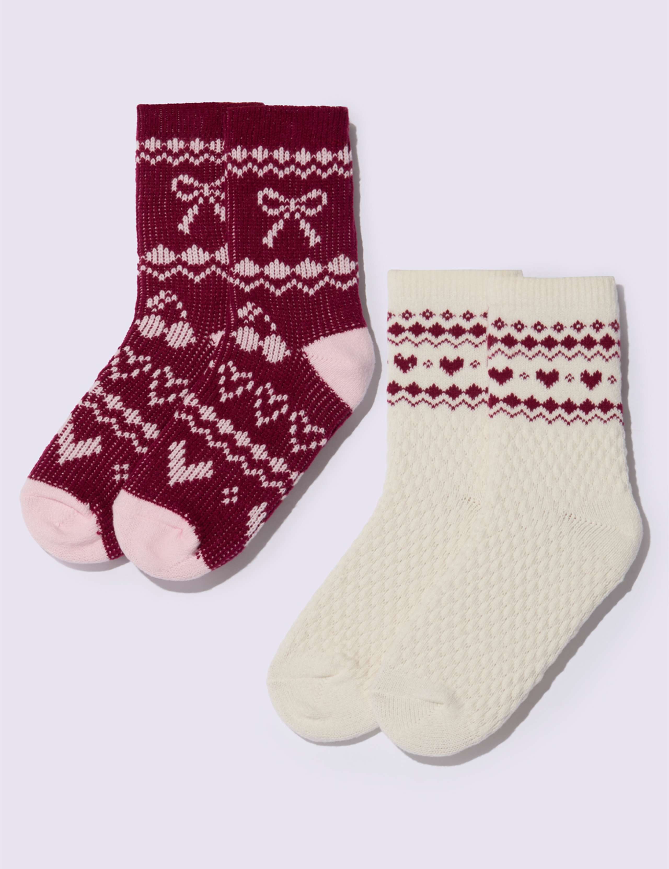 2 Pack Patterned Ankle High Socks