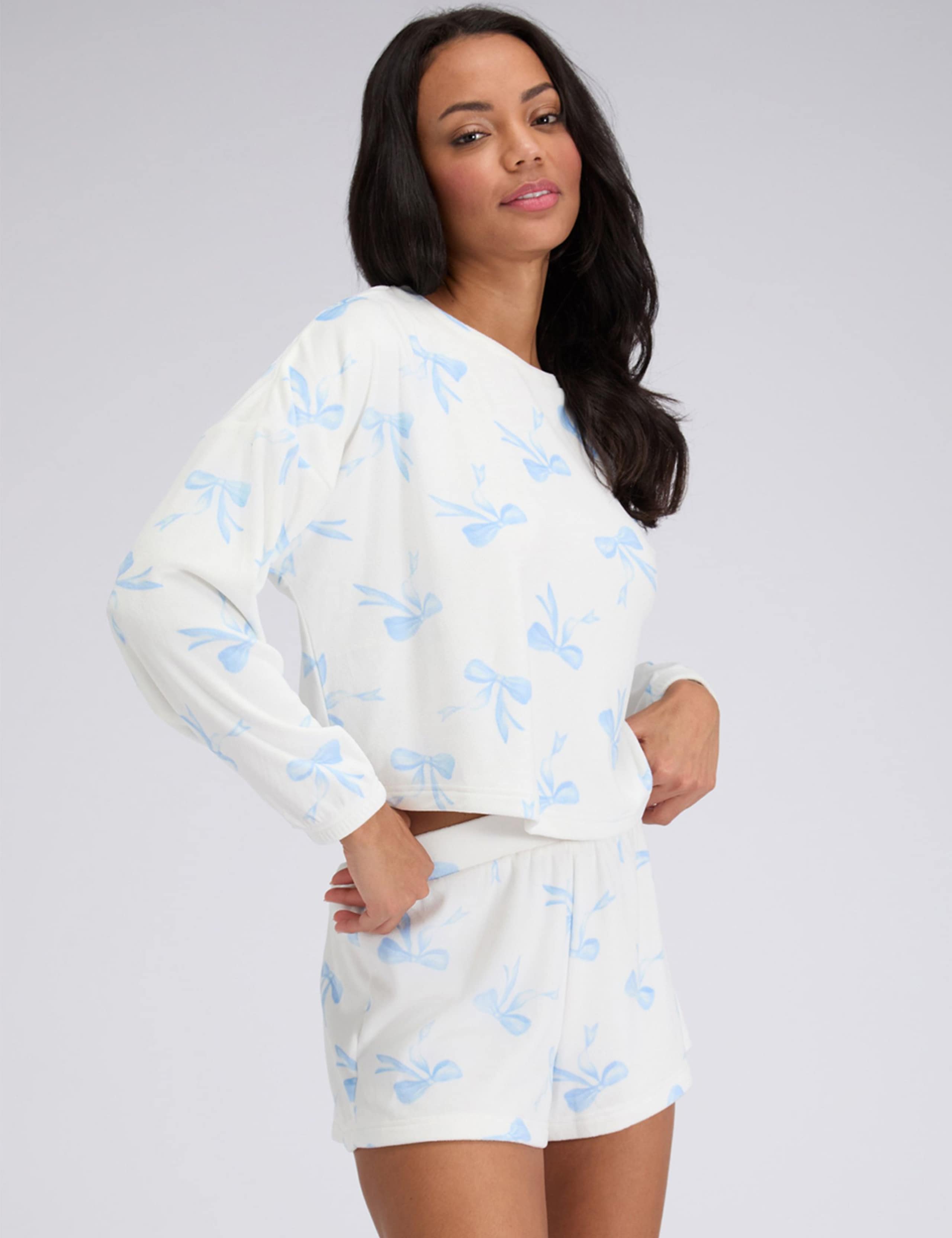 Velour Bow Shortie Set