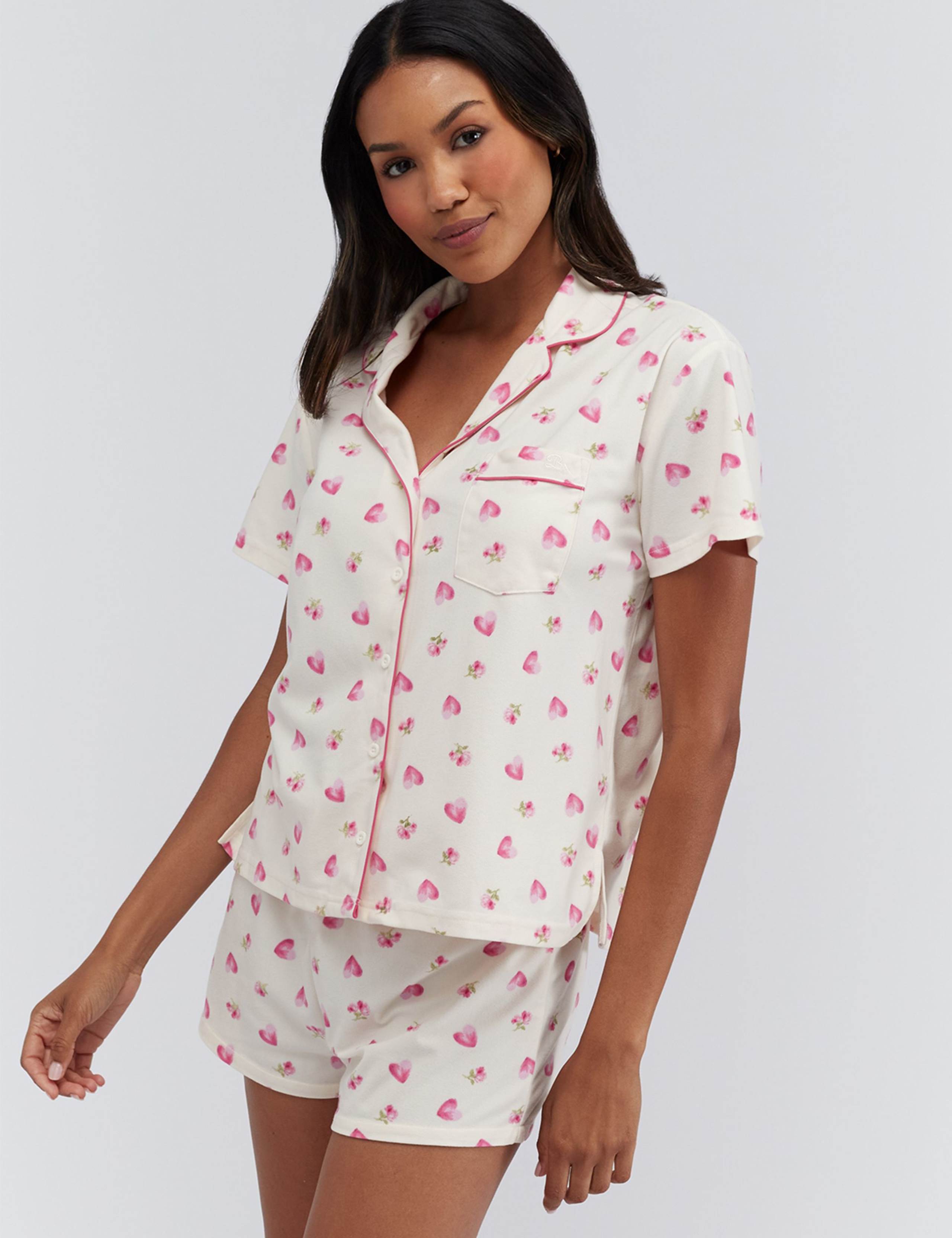 Pure Cotton Heart & Rose Pyjamas in a Bag