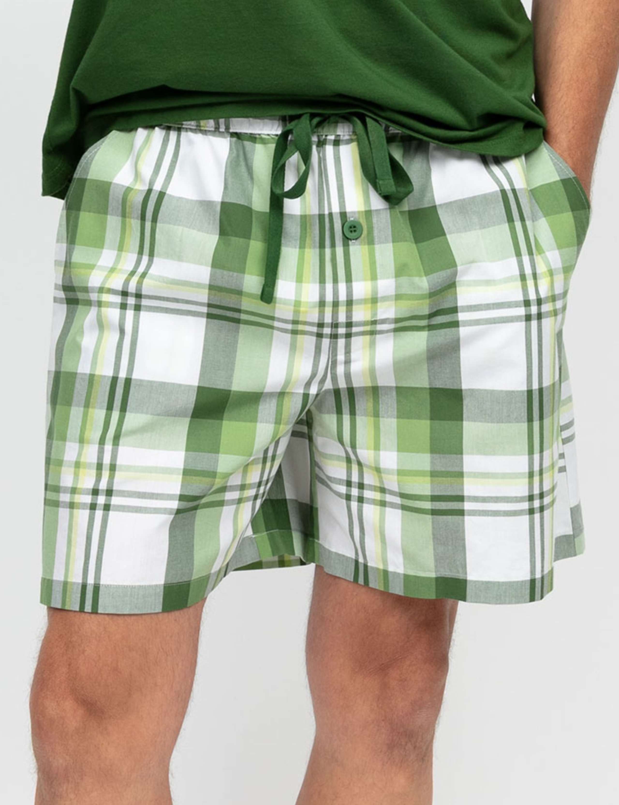 Pure Cotton Checked Pyjama Shorts