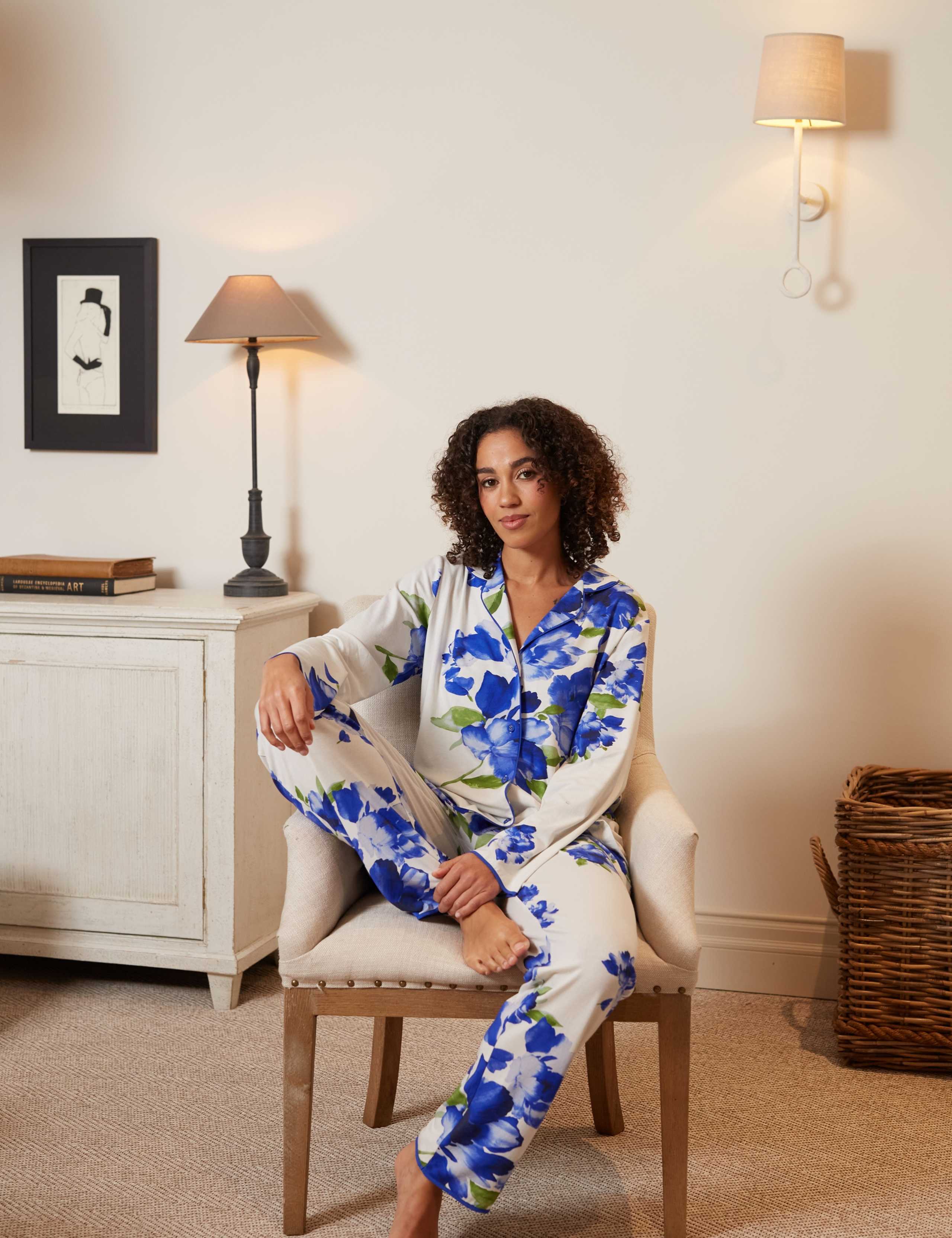 Cotton Modal Jersey Floral Pyjama Bottoms