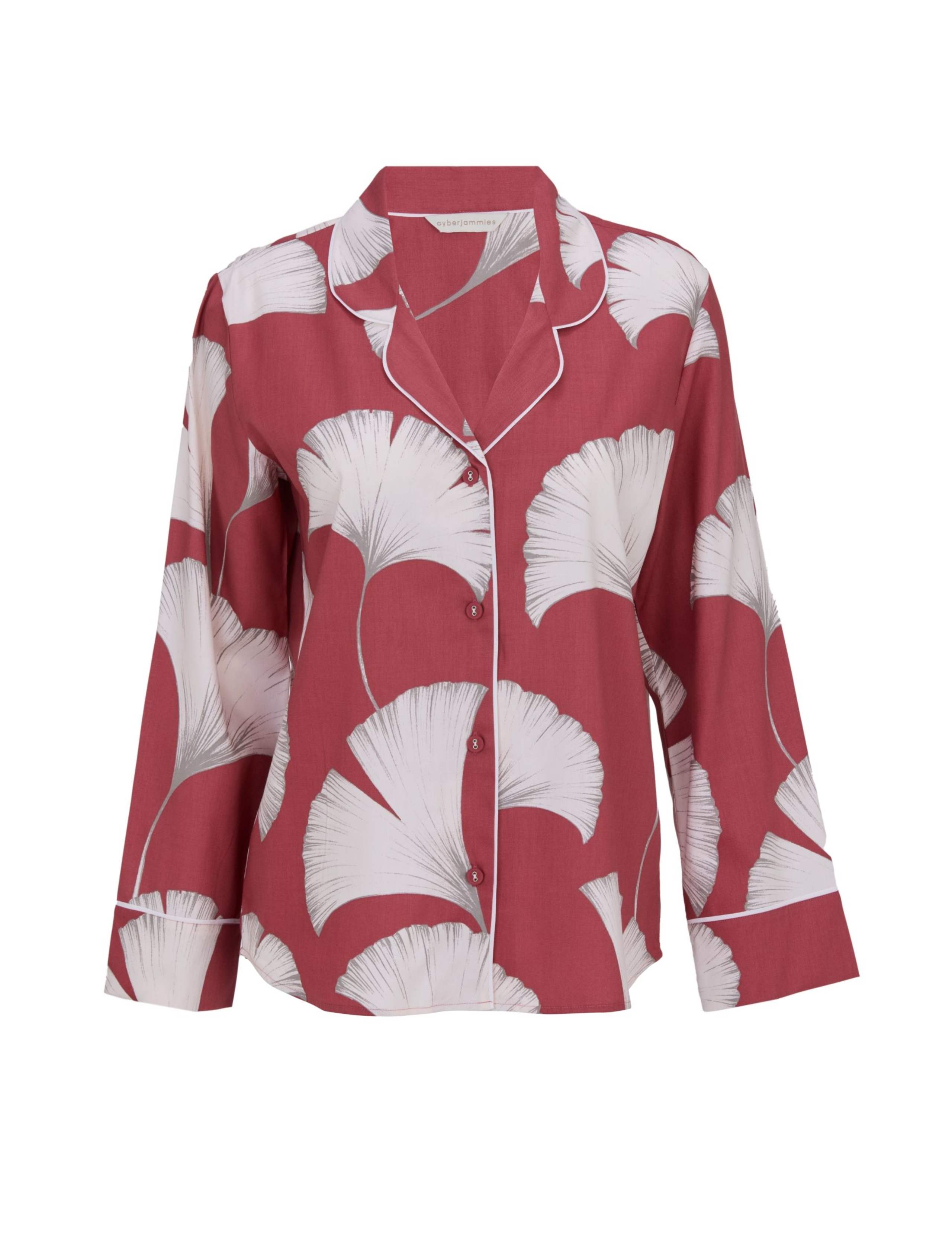 Cotton Modal Leaf Print Pyjama Top