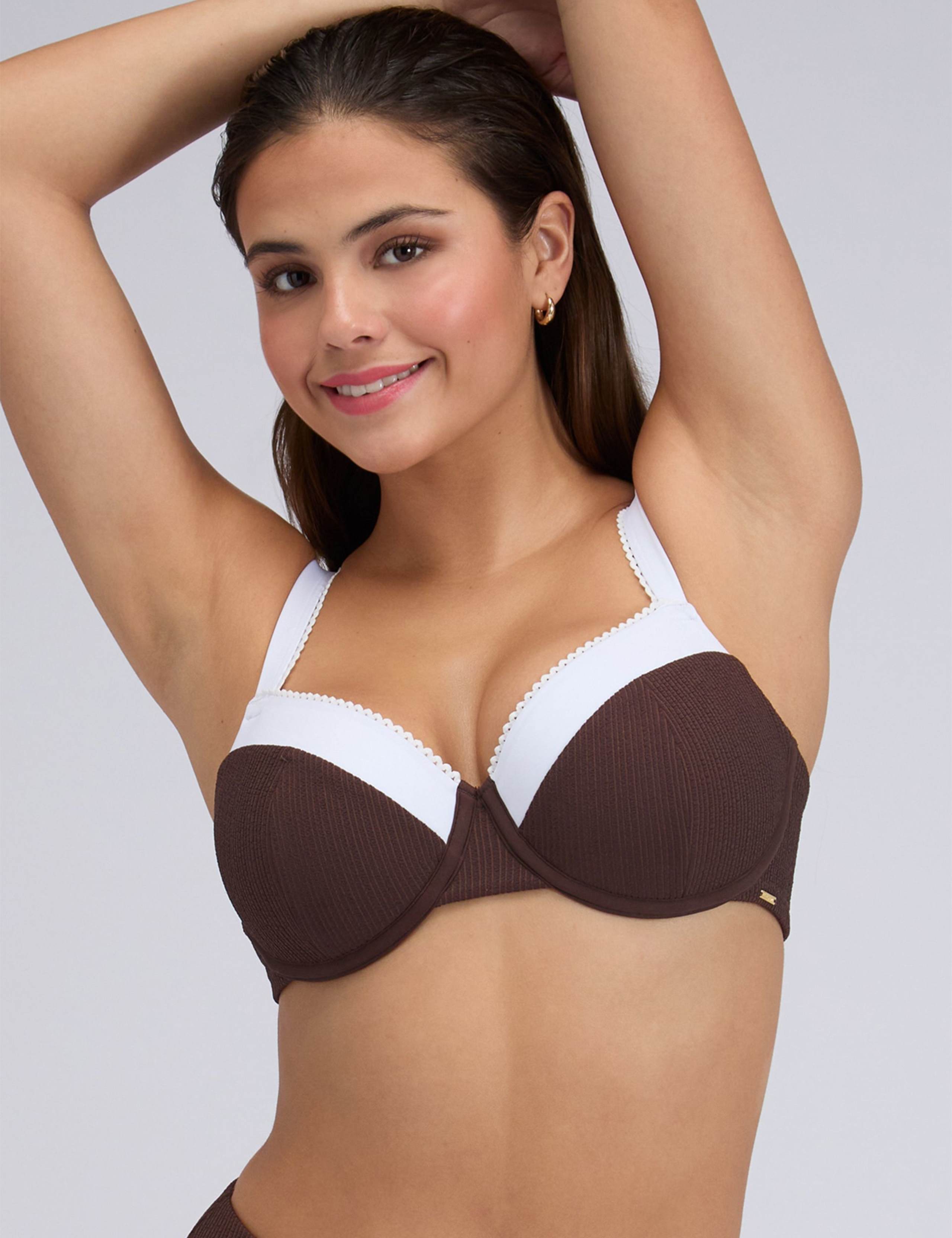 Rivoli Picot Textured Wired Bikini Top (B-G)