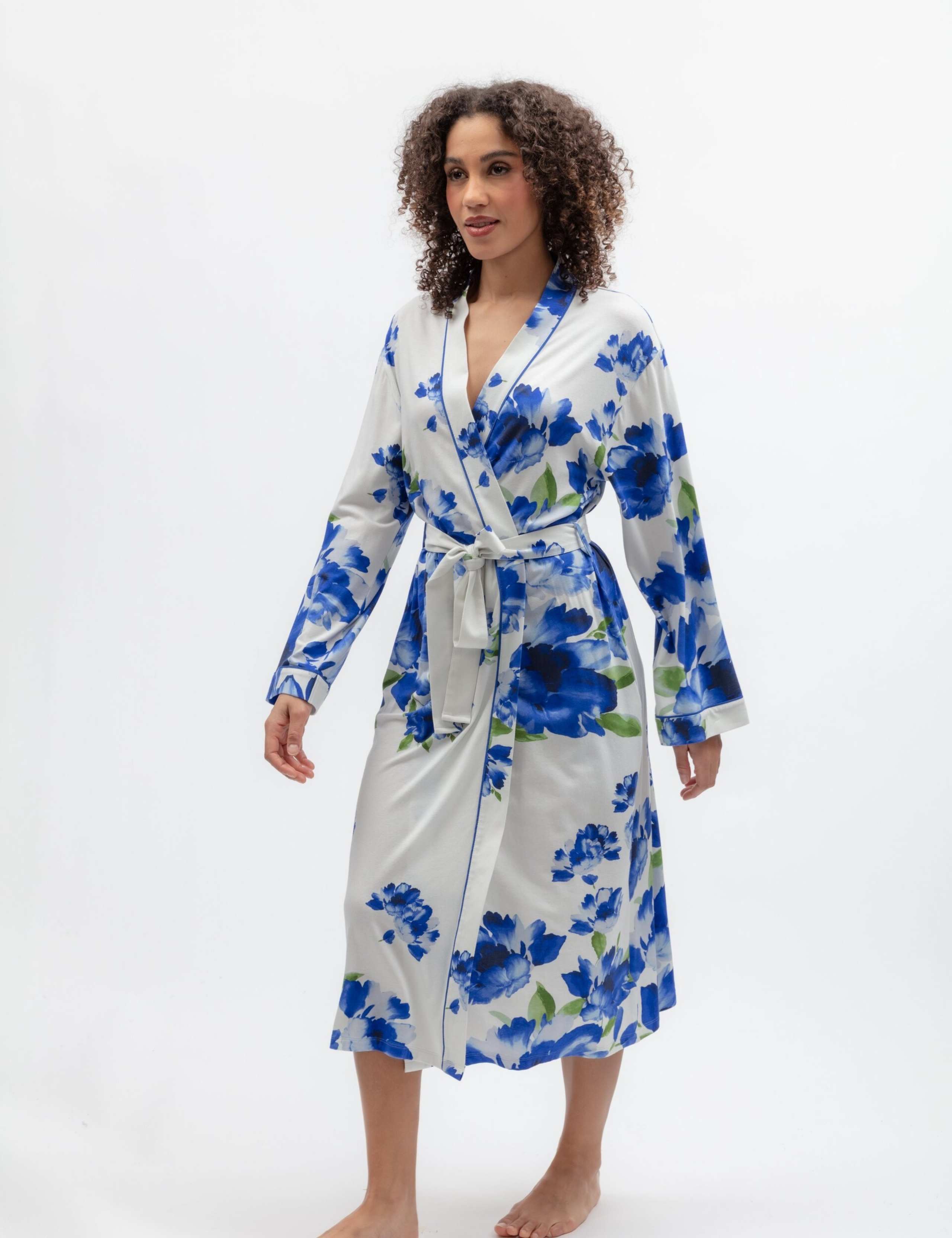 Jersey Floral Tie Dressing Gown