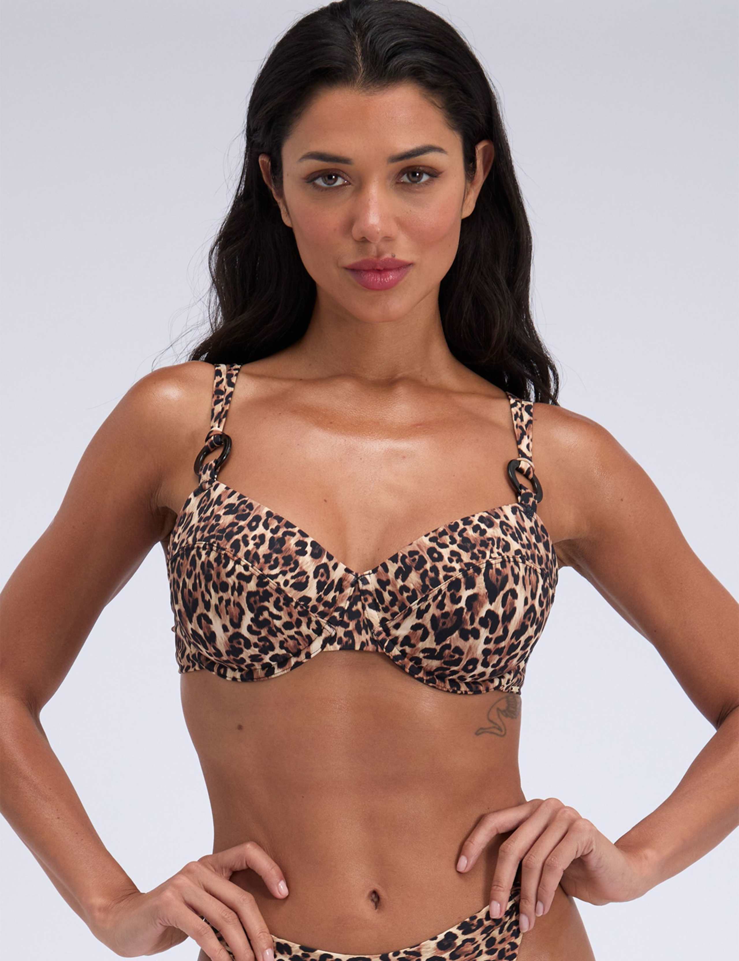 Santorini Animal Print Bikini Top