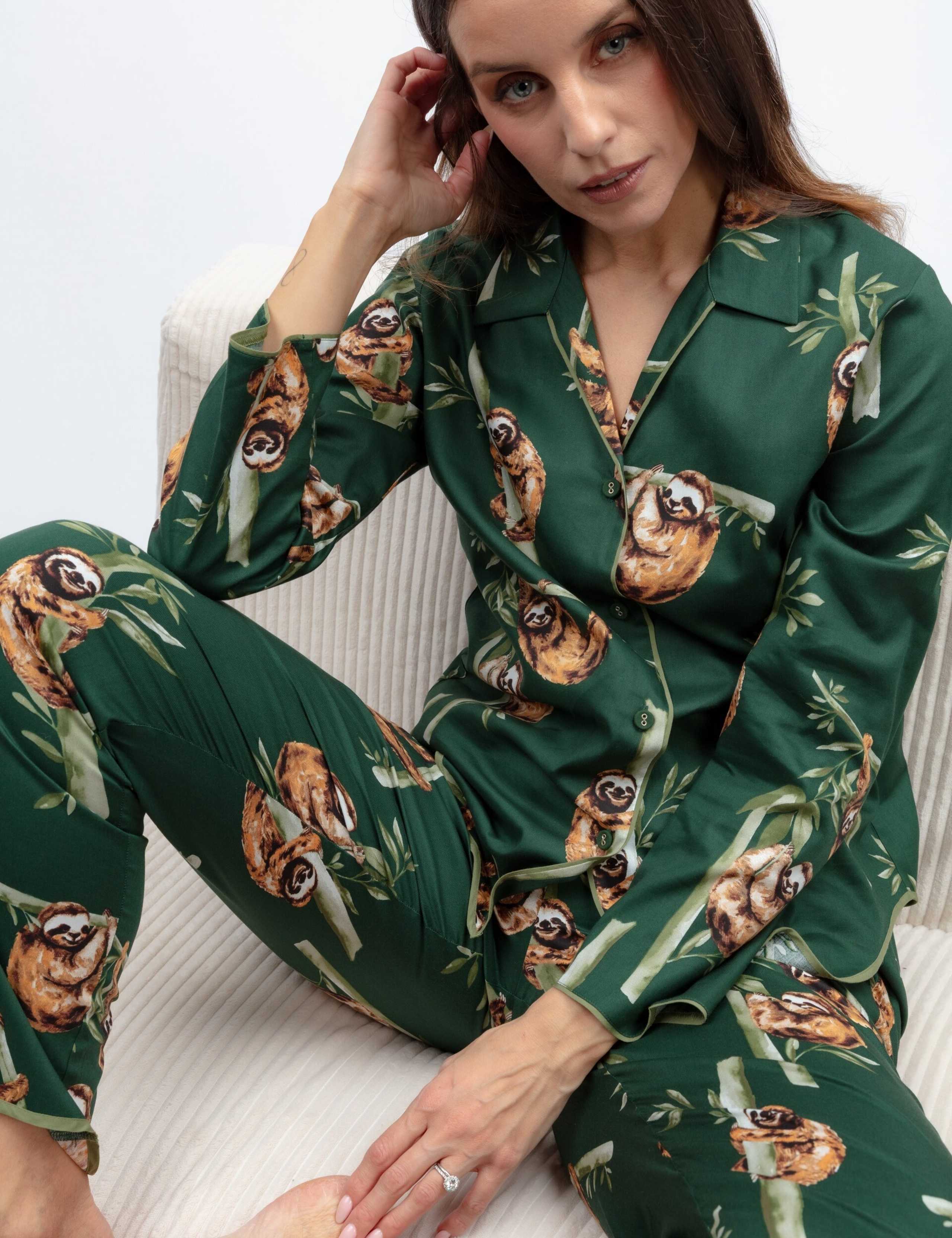 Cotton Modal Sloth Print Pyjama Top