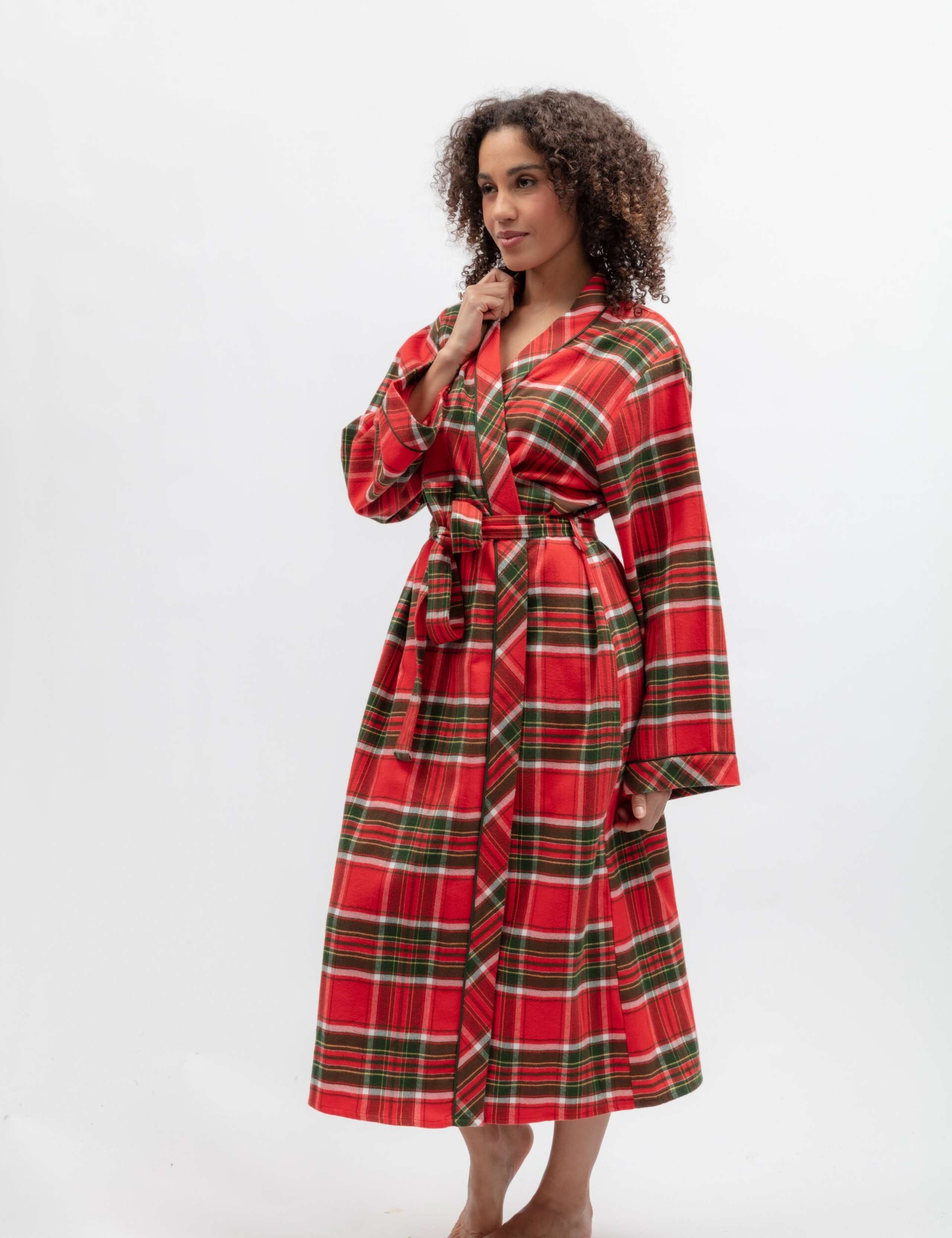 Family Christmas Pure Cotton Checked Dressing Gown