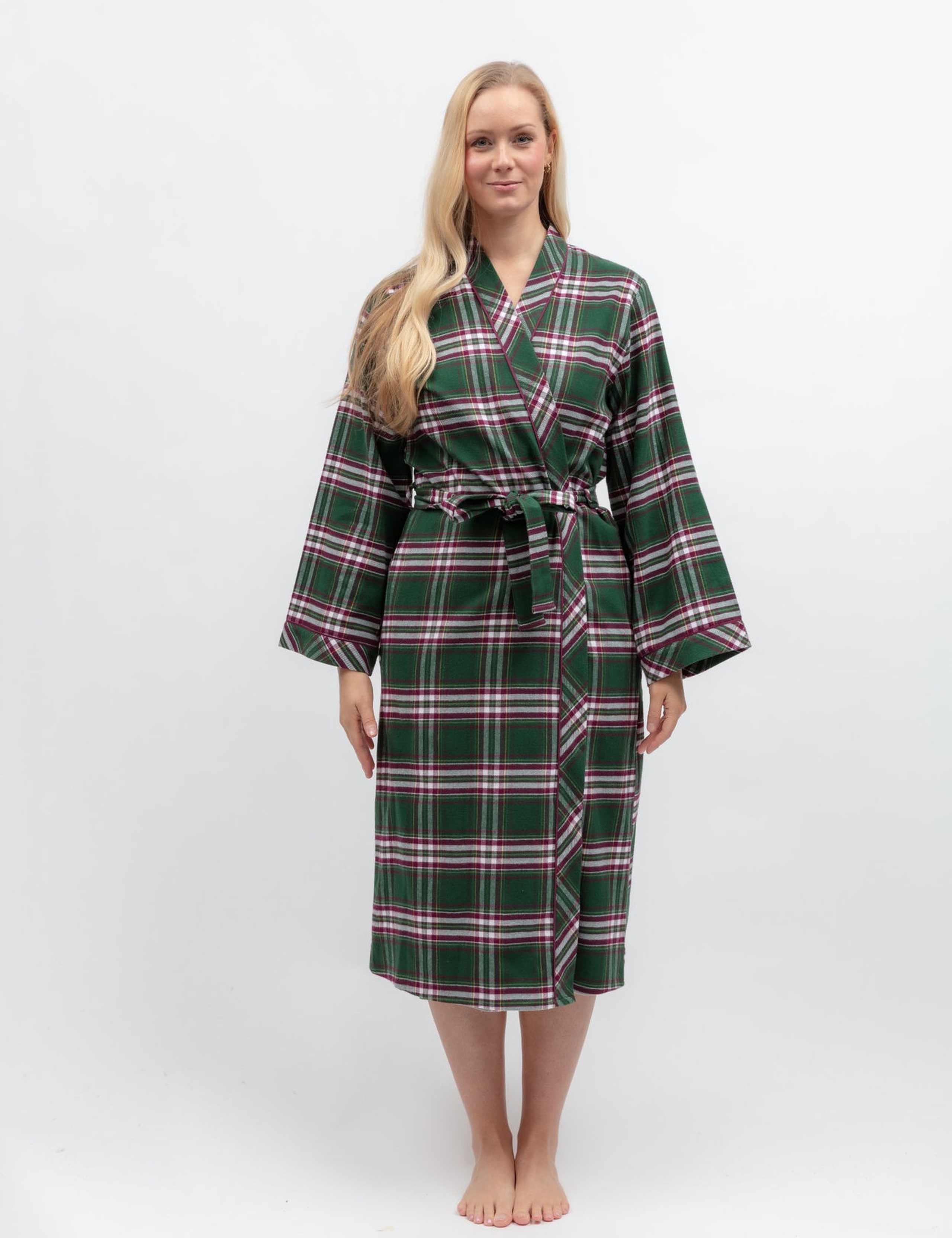 Pure Cotton Checked Family Christmas Dressing Gown