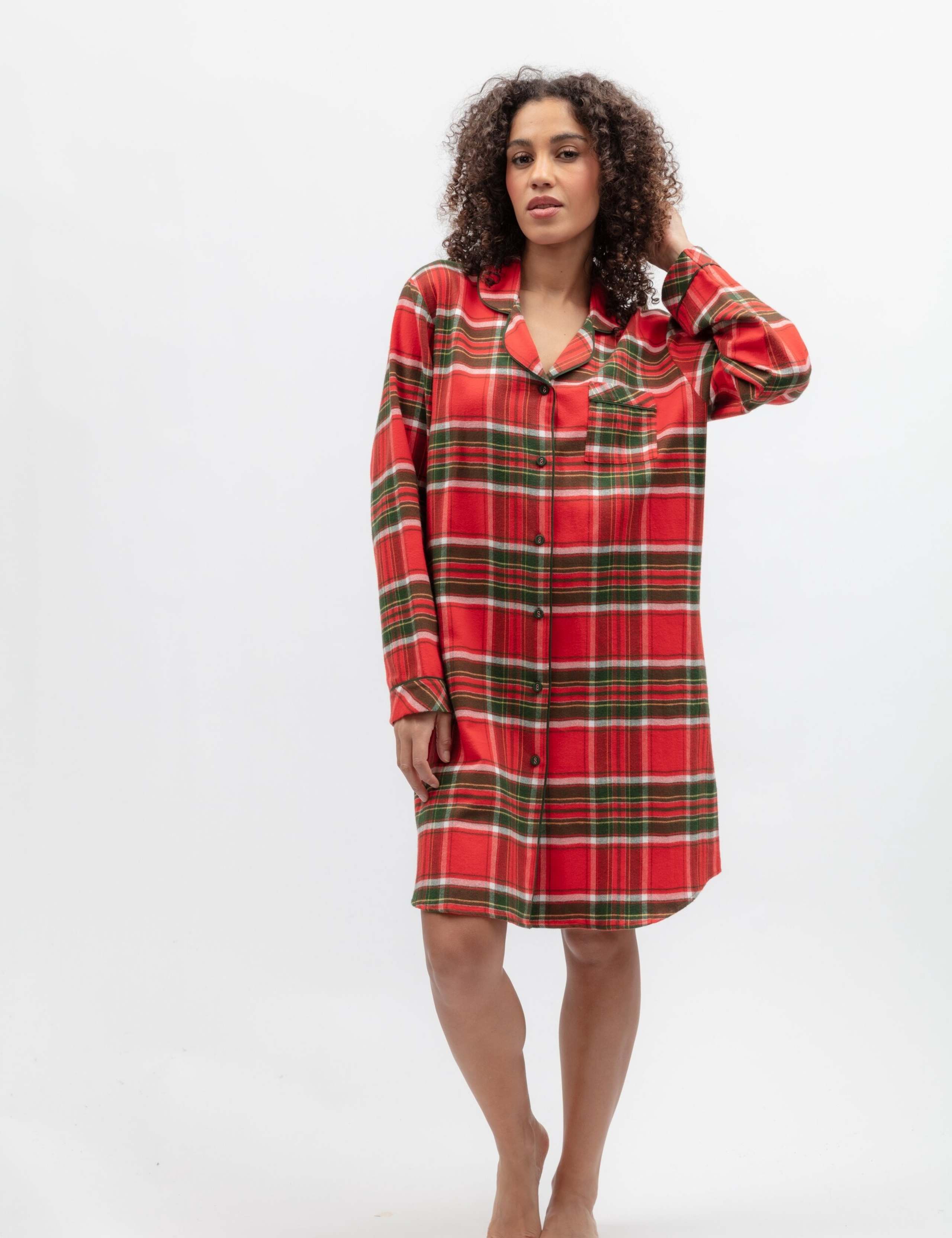 Family Christmas Pure Cotton Checked Nightshirt