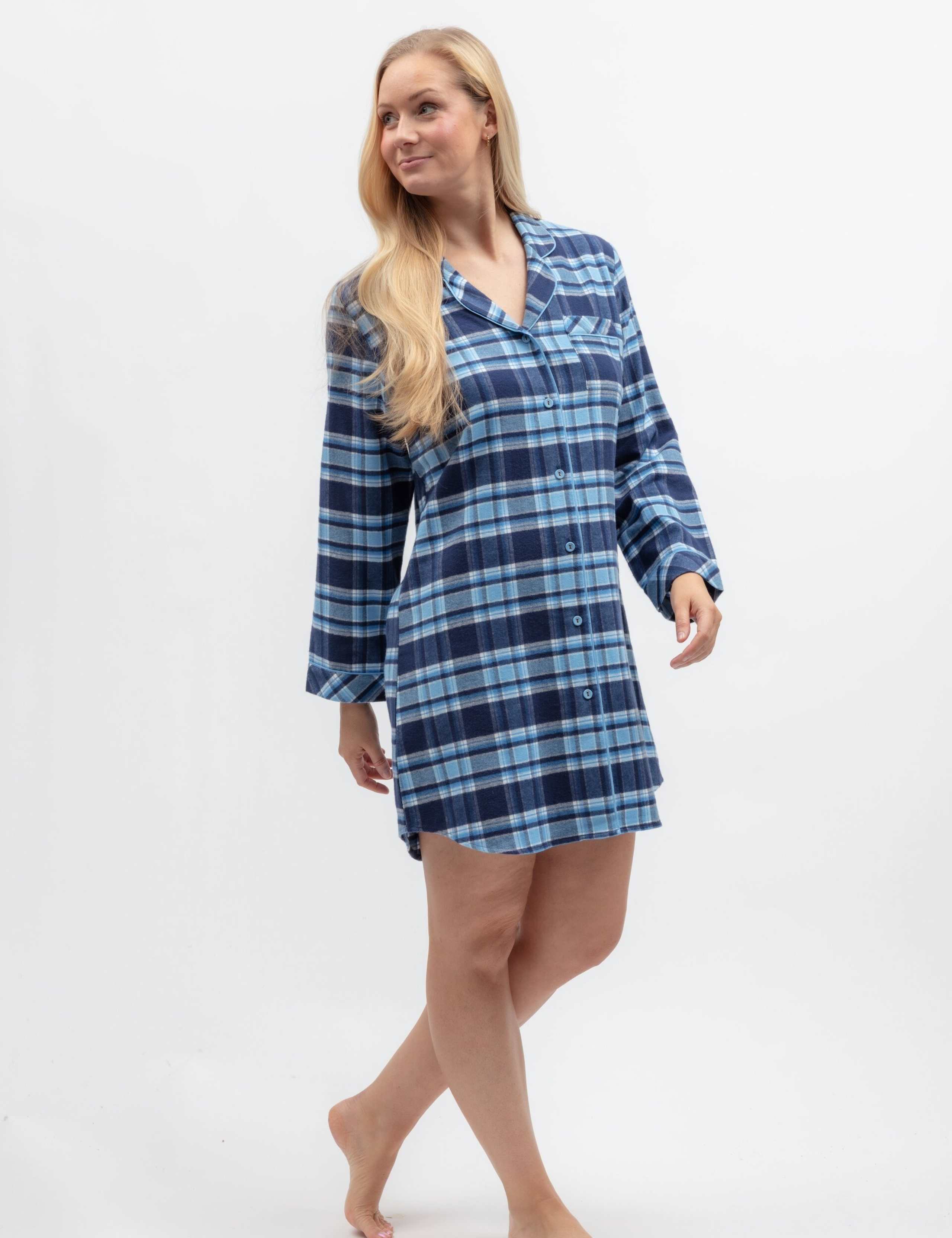 Pure Cotton Checked Family Christmas Nightshirt