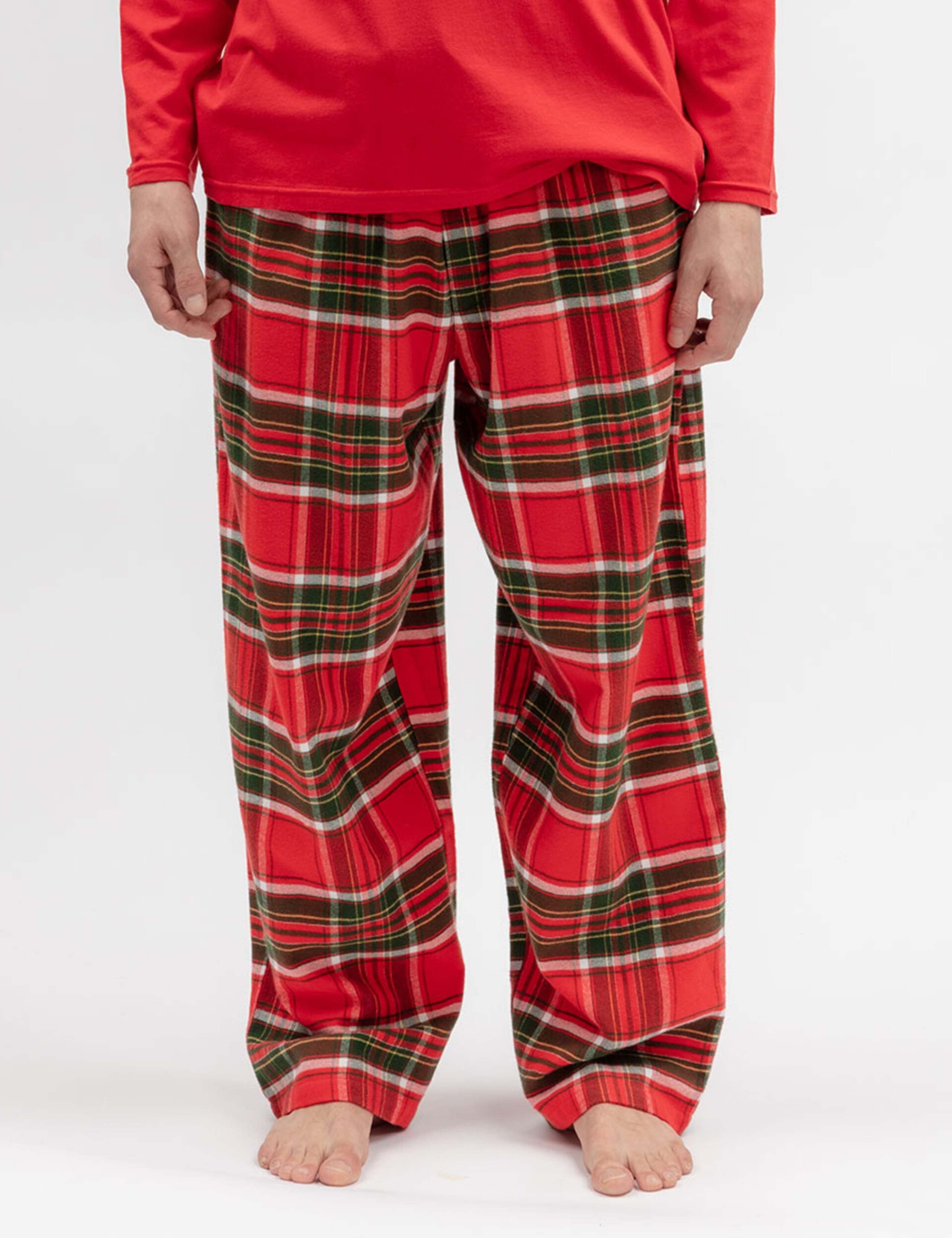 Brushed Cotton Checked Family Christmas Pyjama Bottoms