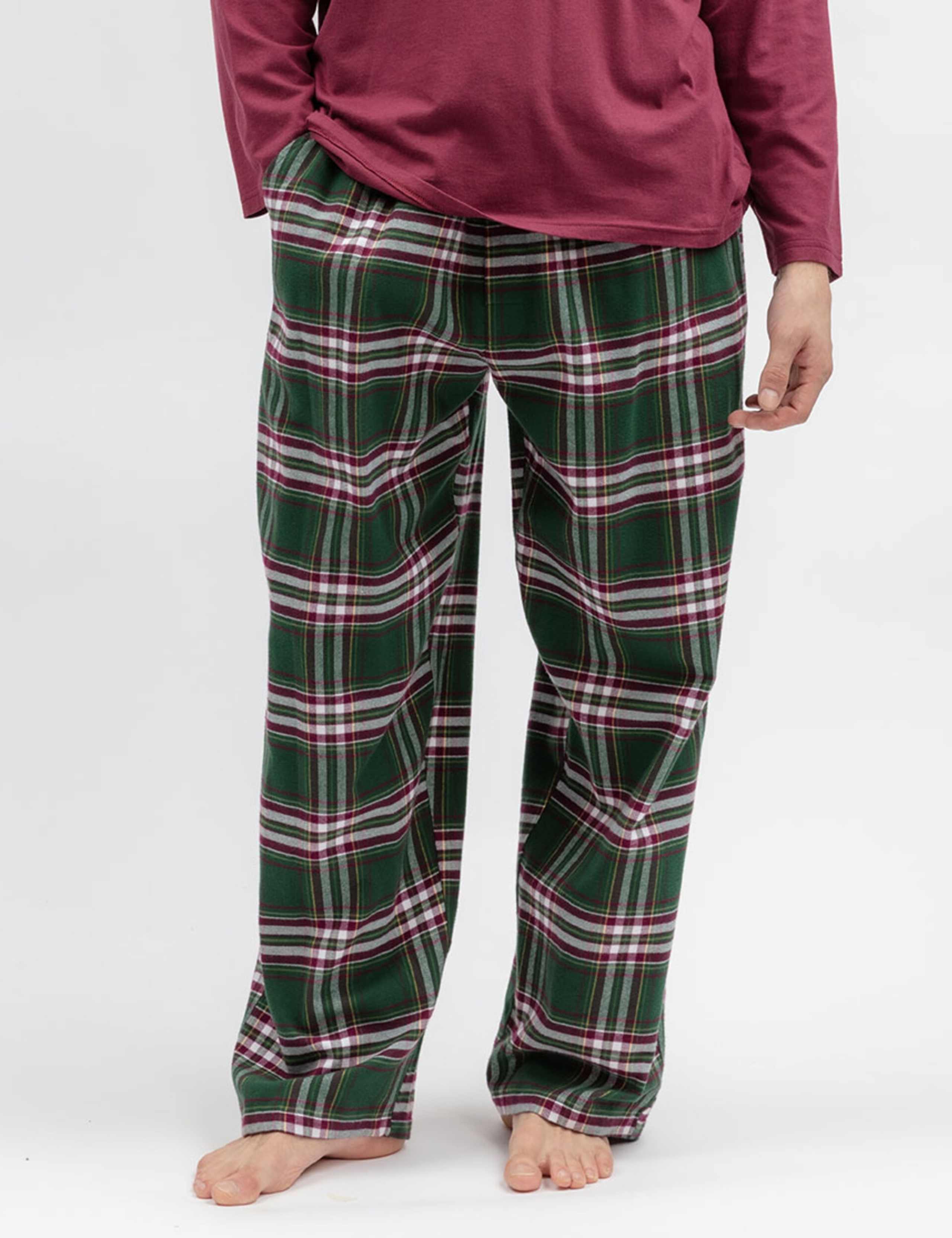 Brushed Cotton Checked Family Christmas Pyjama Bottoms