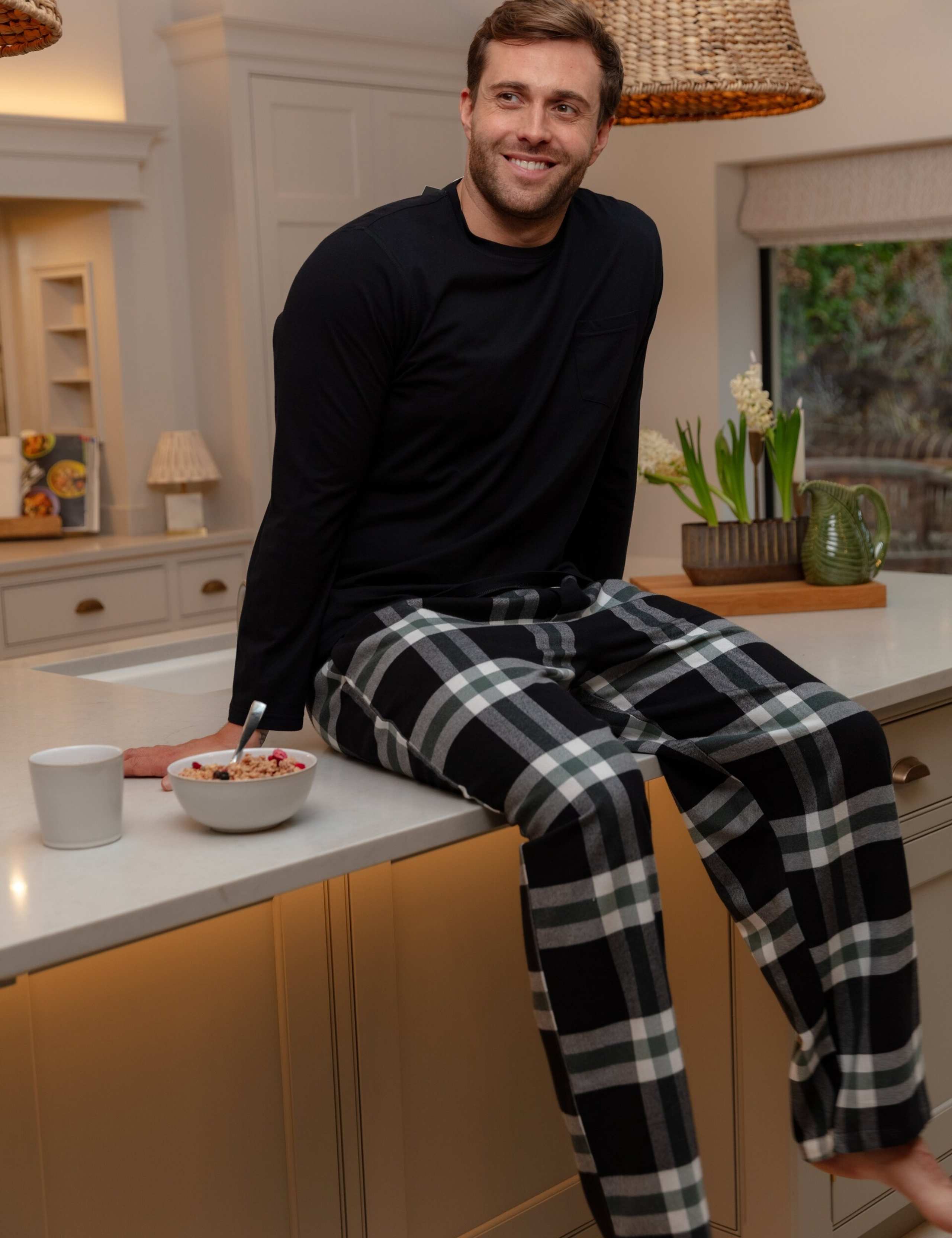 Brushed Cotton Checked Family Christmas Pyjama Bottoms