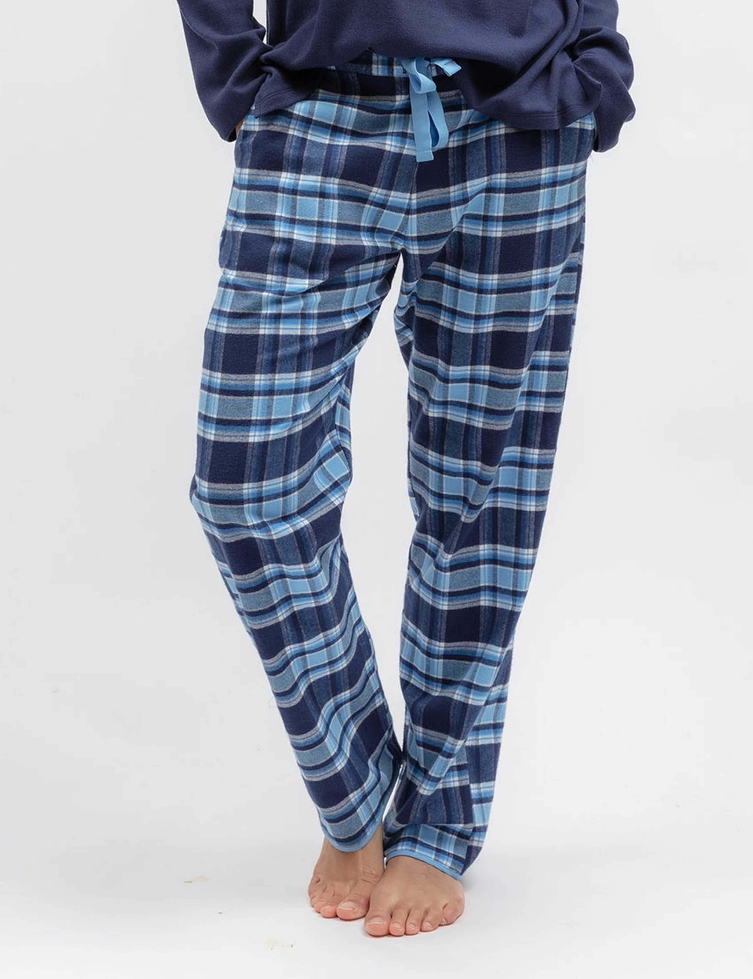 Pure Cotton Checked Family Christmas Pyjama Bottoms
