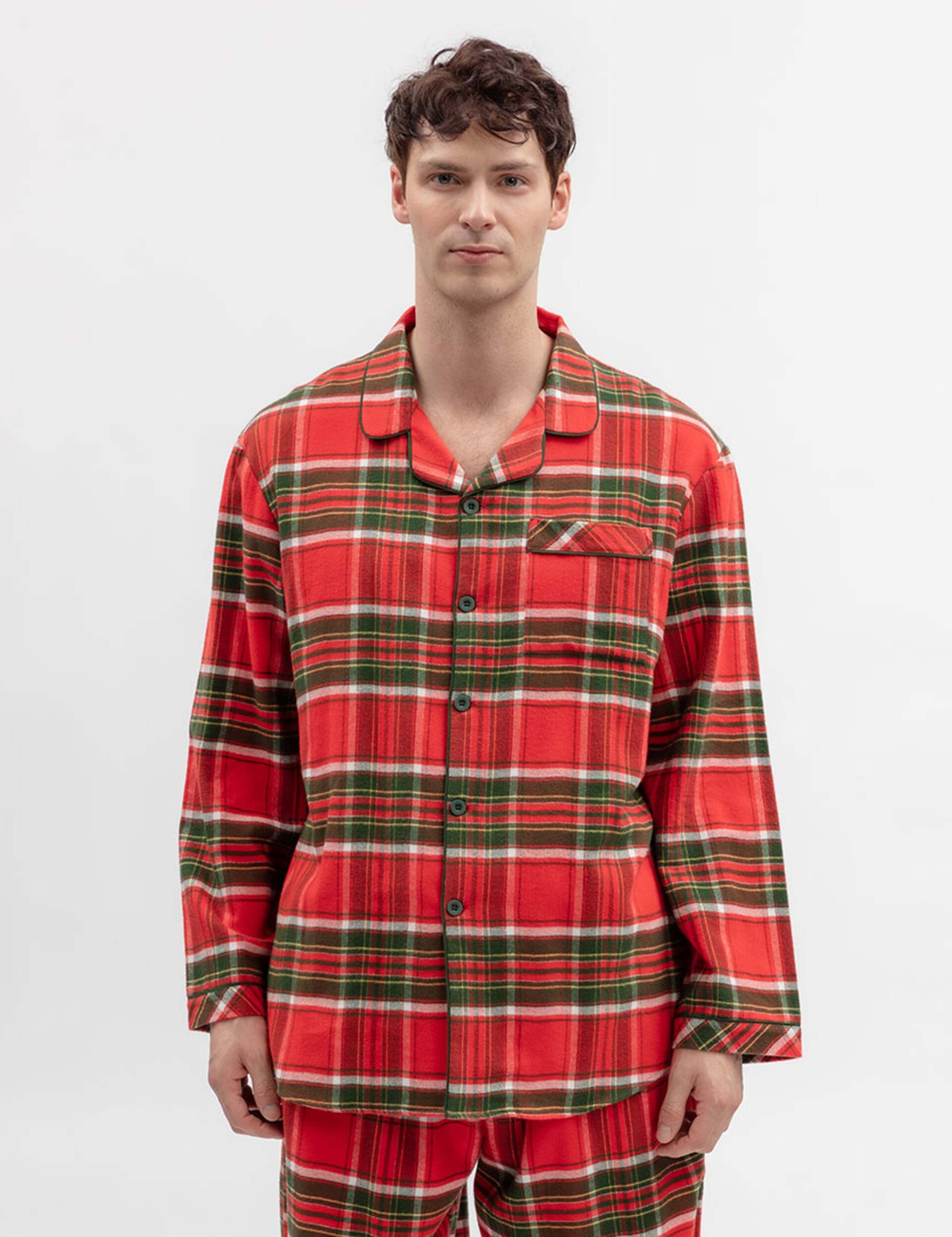 Pure Cotton Checked Family Christmas Pyjama Top